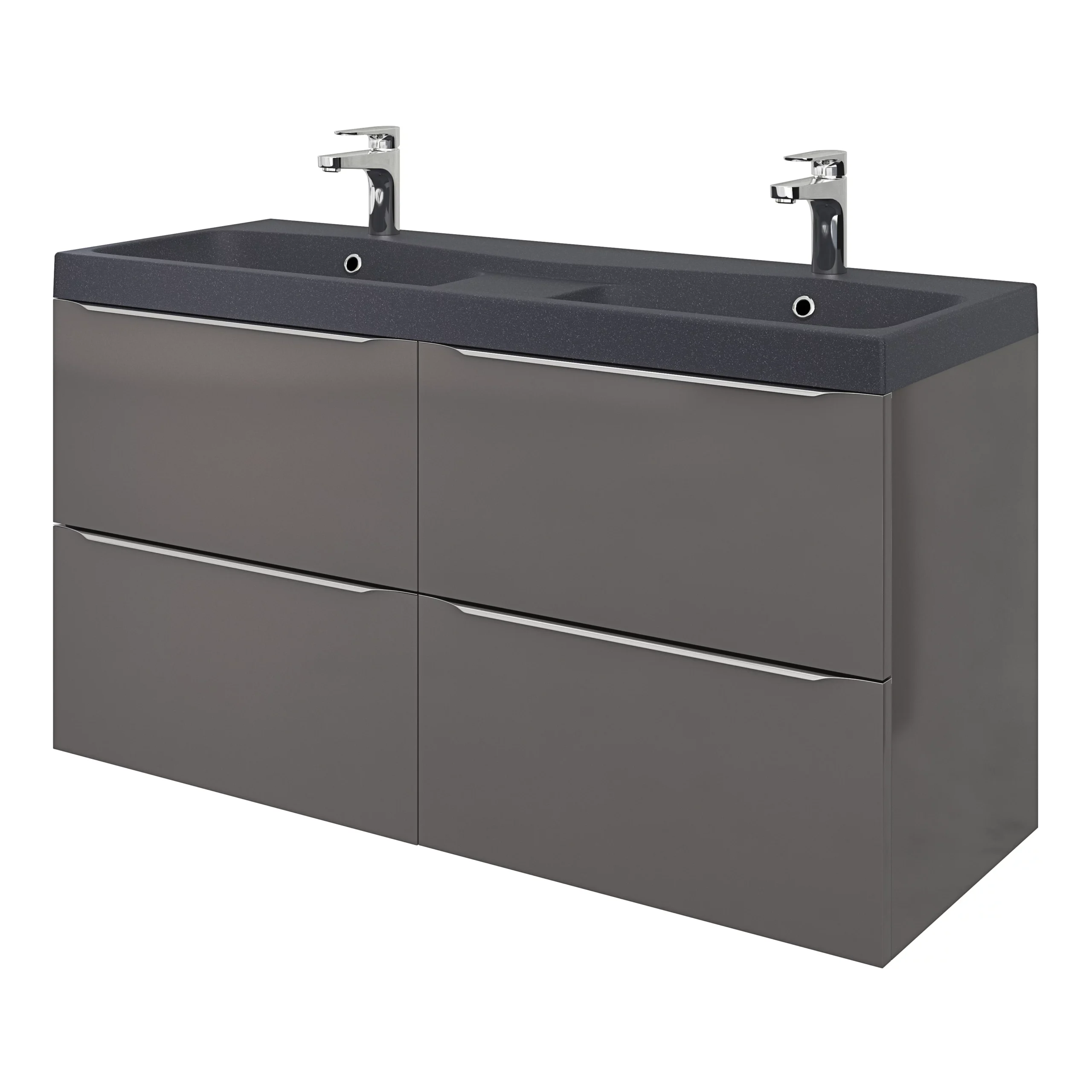 GoodHome Mila Black Rectangular Counter-mounted Vanity Basin (W)120.4cm - Image 7