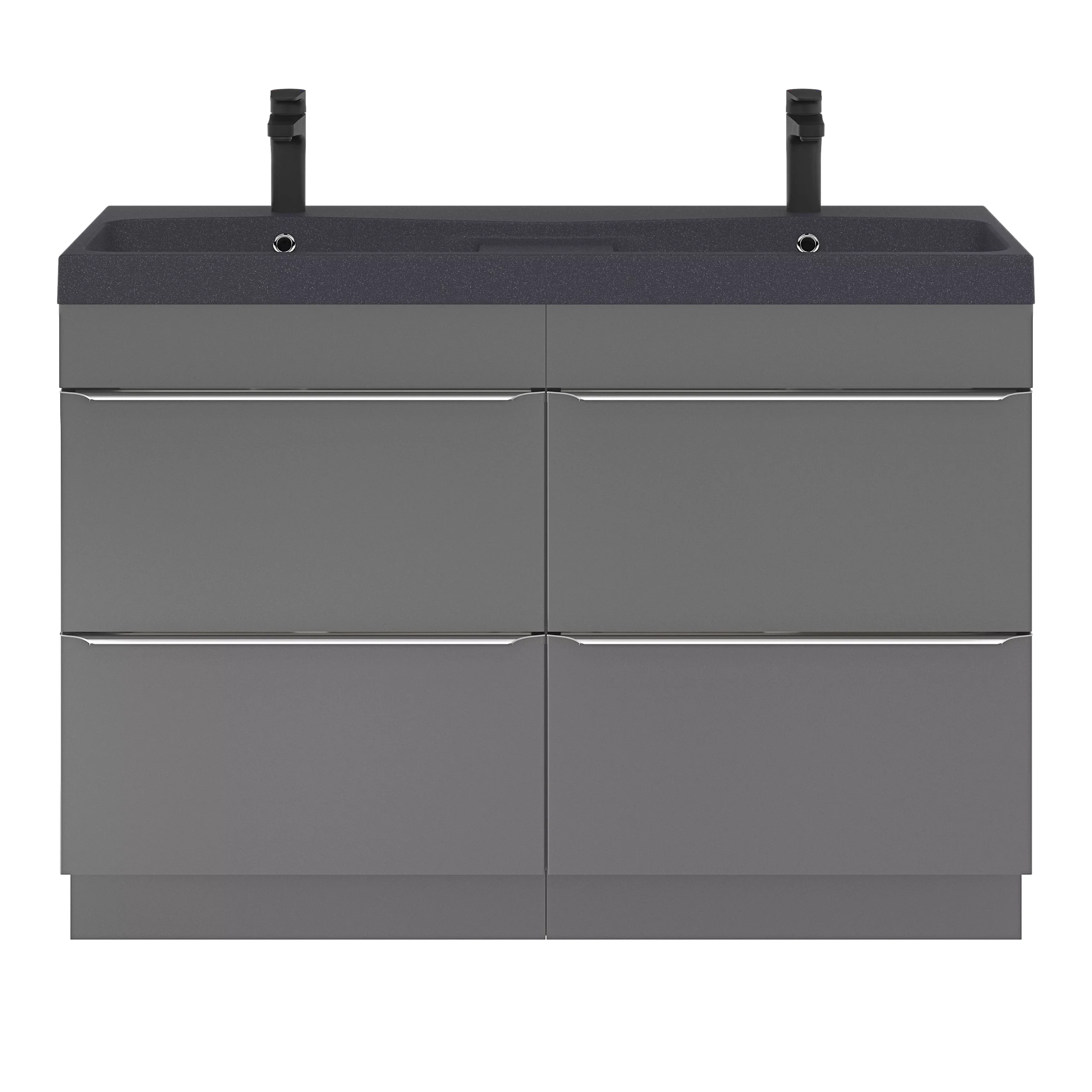 GoodHome Mila Black Rectangular Counter-mounted Vanity Basin (W)120.4cm - Image 12
