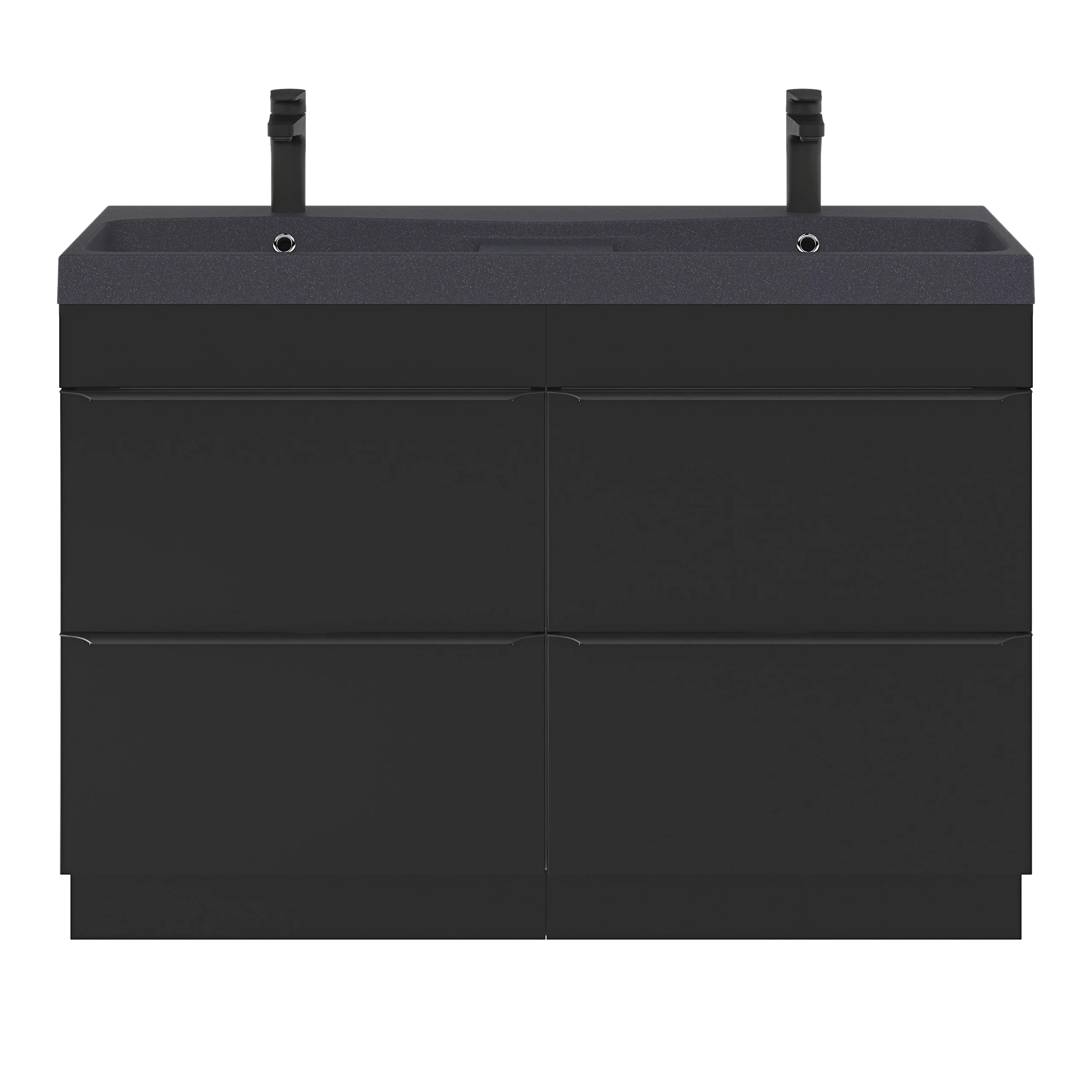 GoodHome Mila Black Rectangular Counter-mounted Vanity Basin (W)120.4cm - Image 15