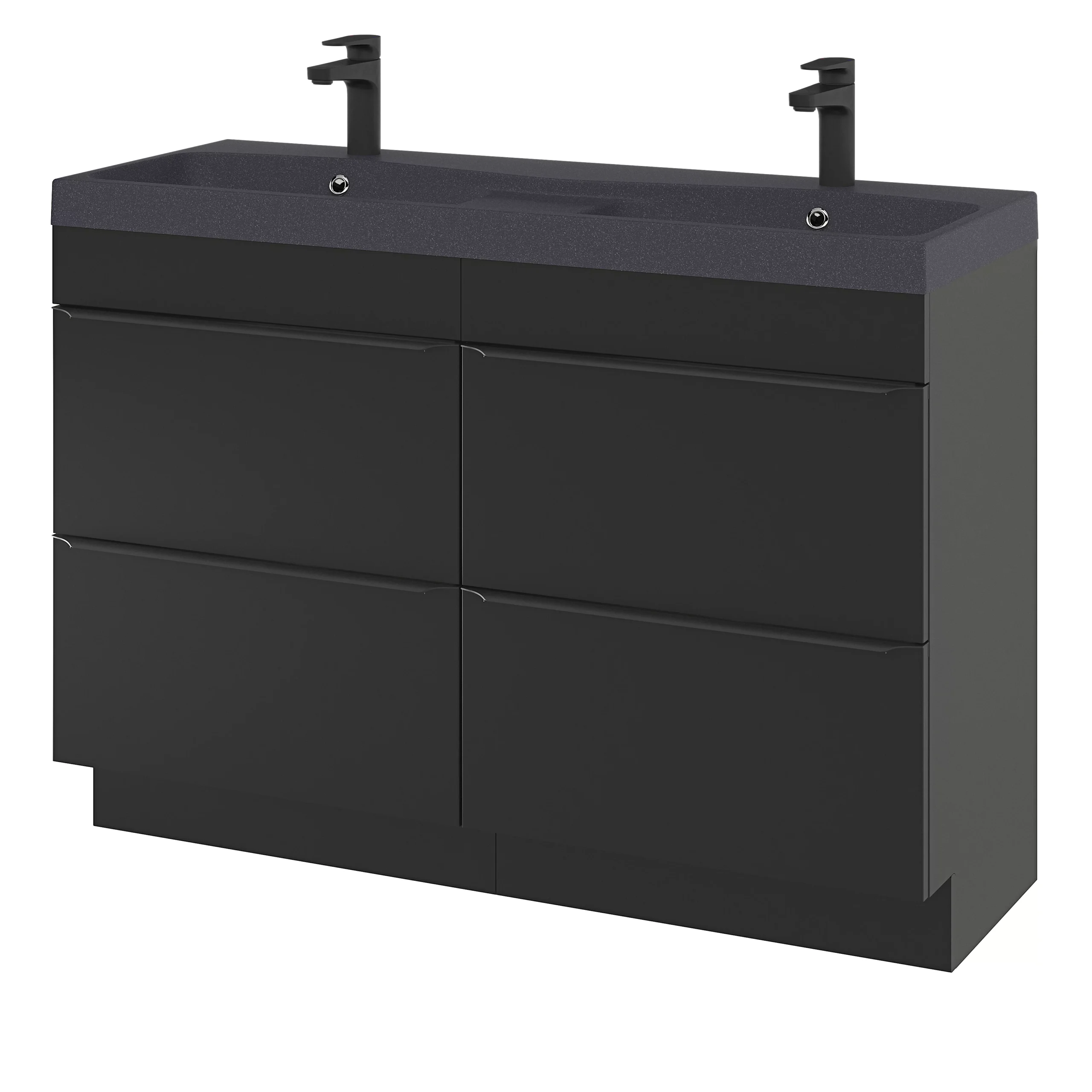 GoodHome Mila Black Rectangular Counter-mounted Vanity Basin (W)120.4cm - Image 16