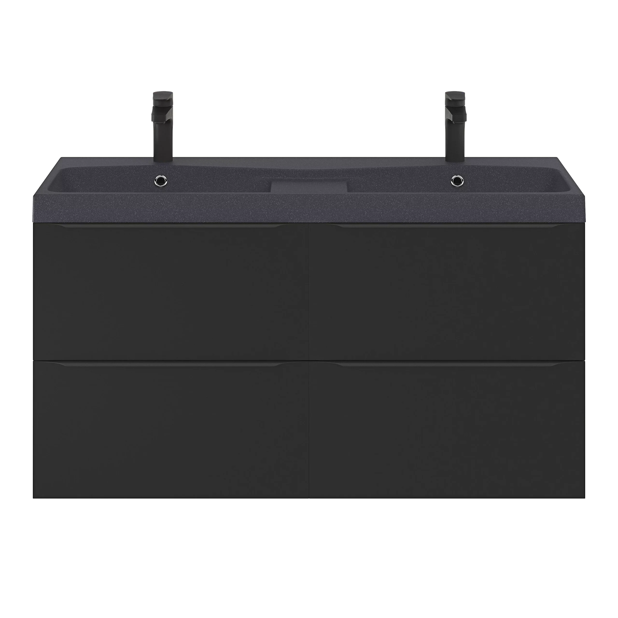 GoodHome Mila Black Rectangular Counter-mounted Vanity Basin (W)120.4cm - Image 18