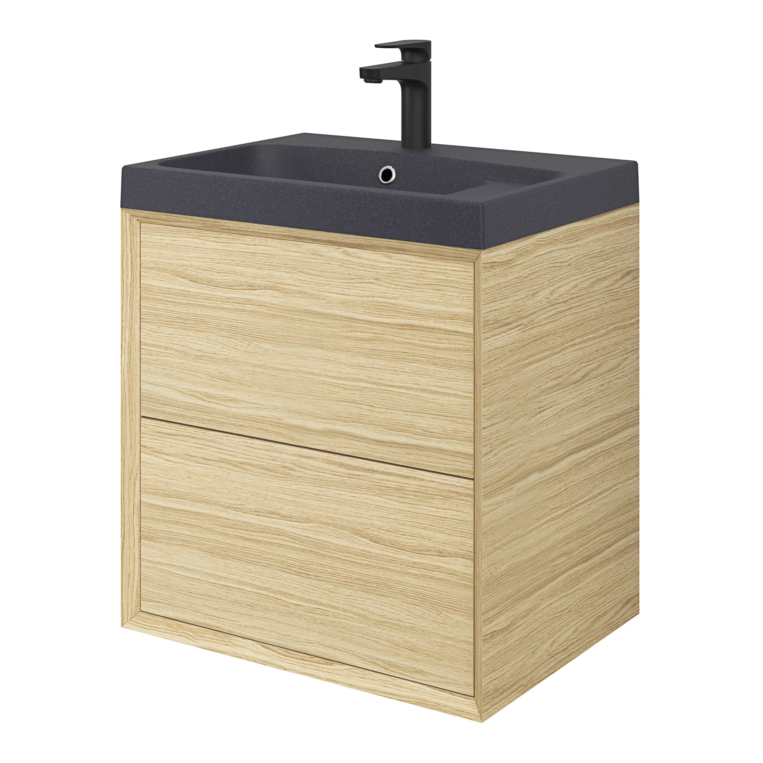 GoodHome Mila Black Rectangular Counter-mounted Vanity Basin (W)60.4cm - Image 4