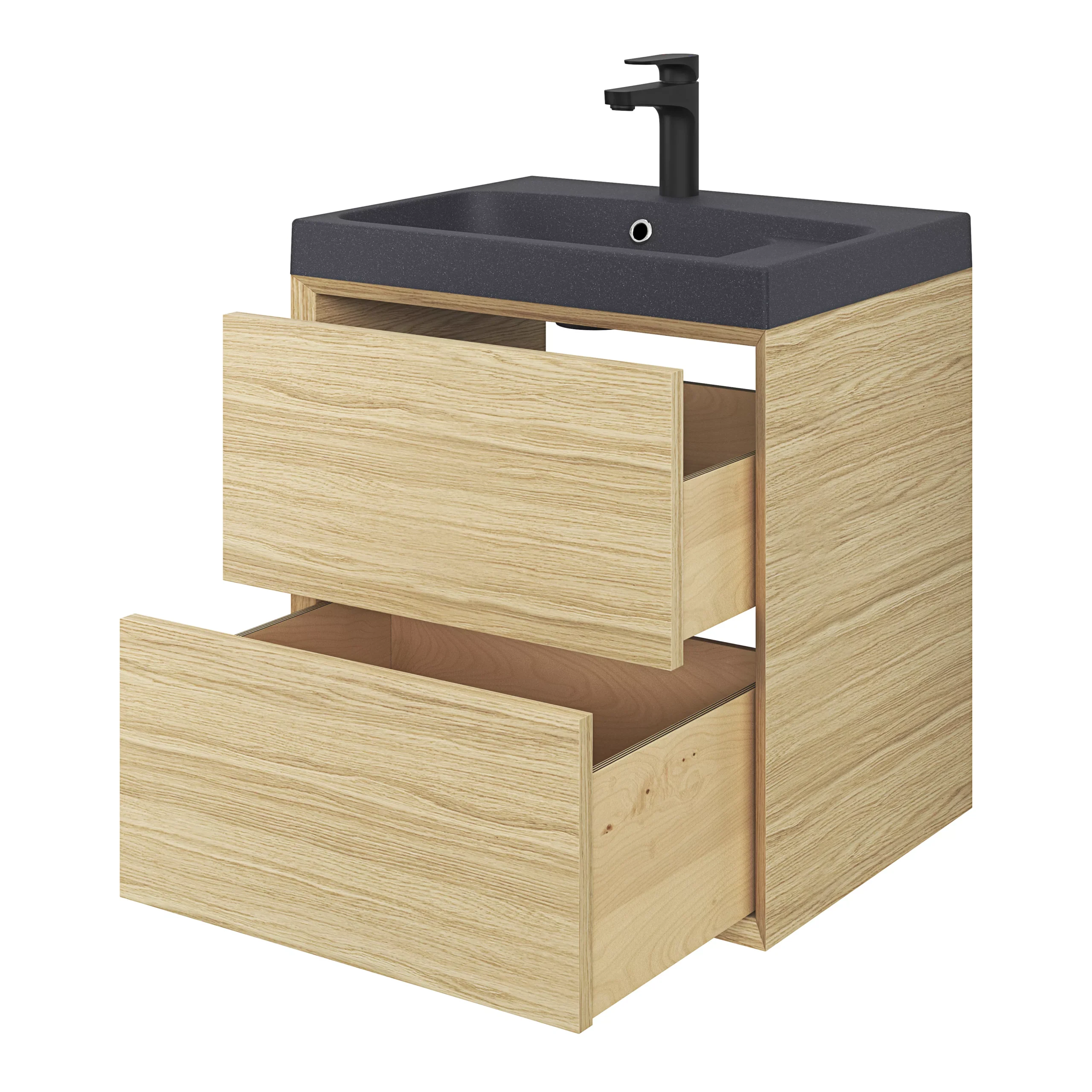 GoodHome Mila Black Rectangular Counter-mounted Vanity Basin (W)60.4cm - Image 5