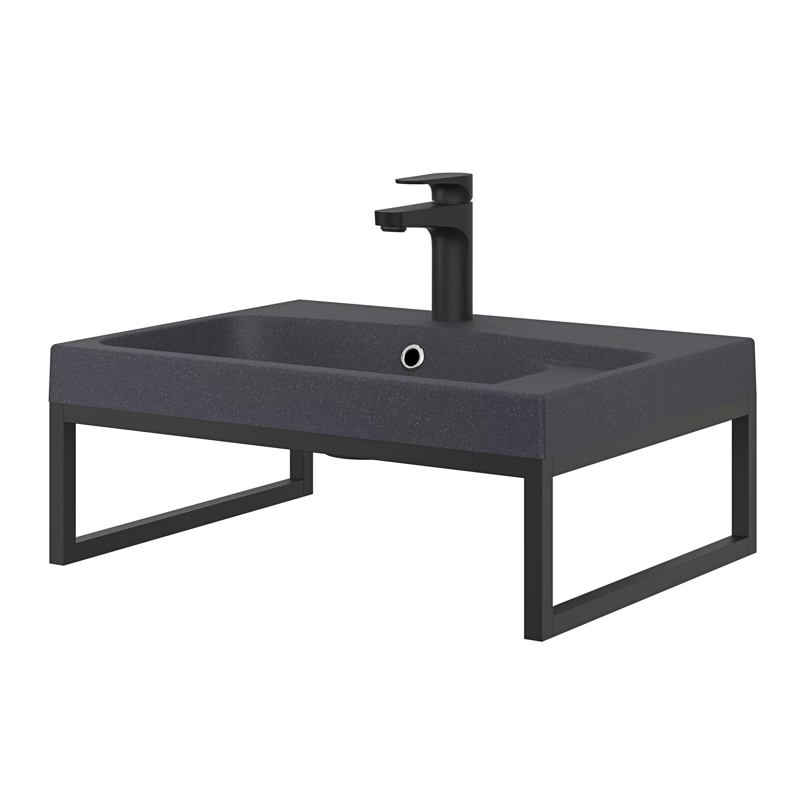 GoodHome Mila Black Rectangular Counter-mounted Vanity Basin (W)60.4cm - Image 8