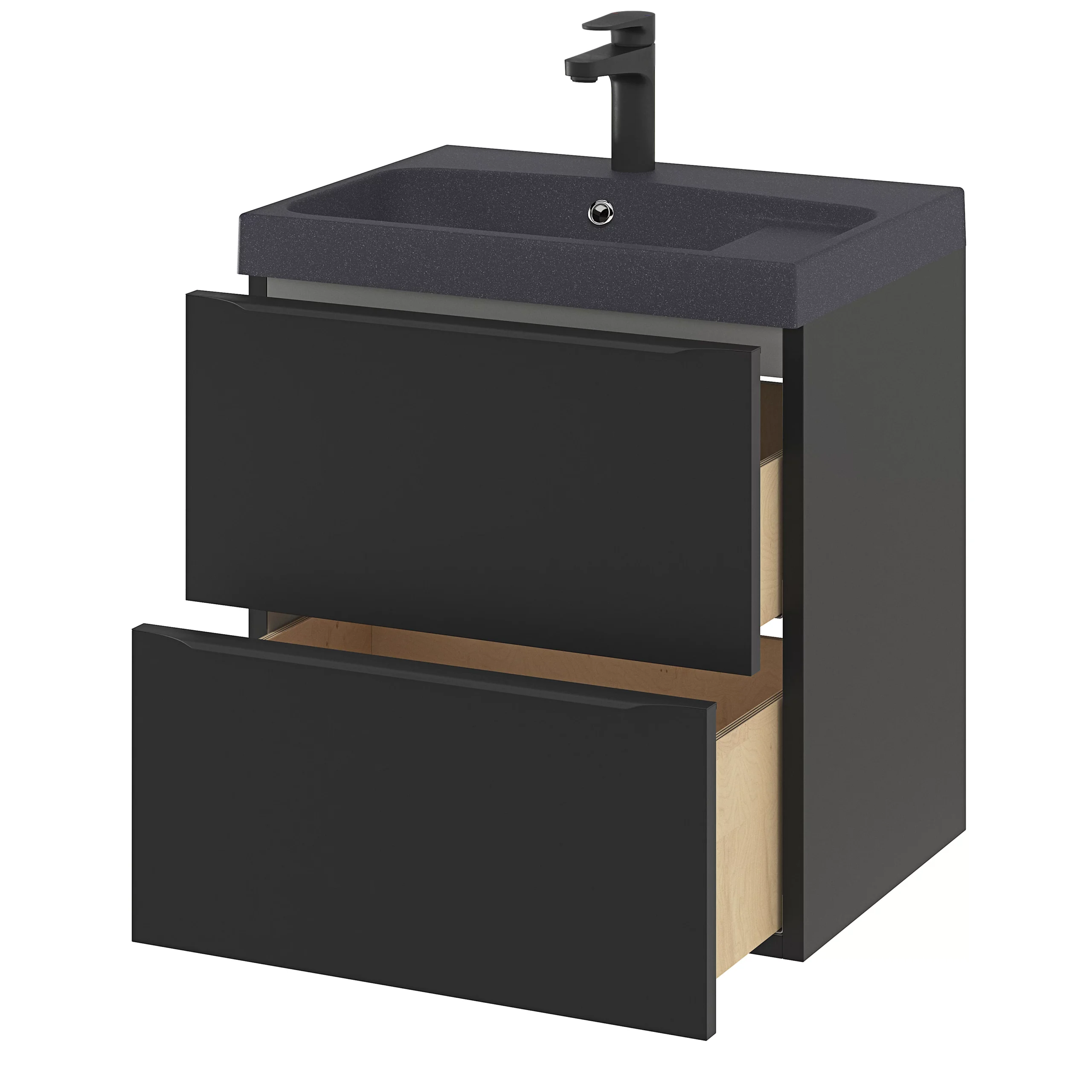 GoodHome Mila Black Rectangular Counter-mounted Vanity Basin (W)60.4cm - Image 15