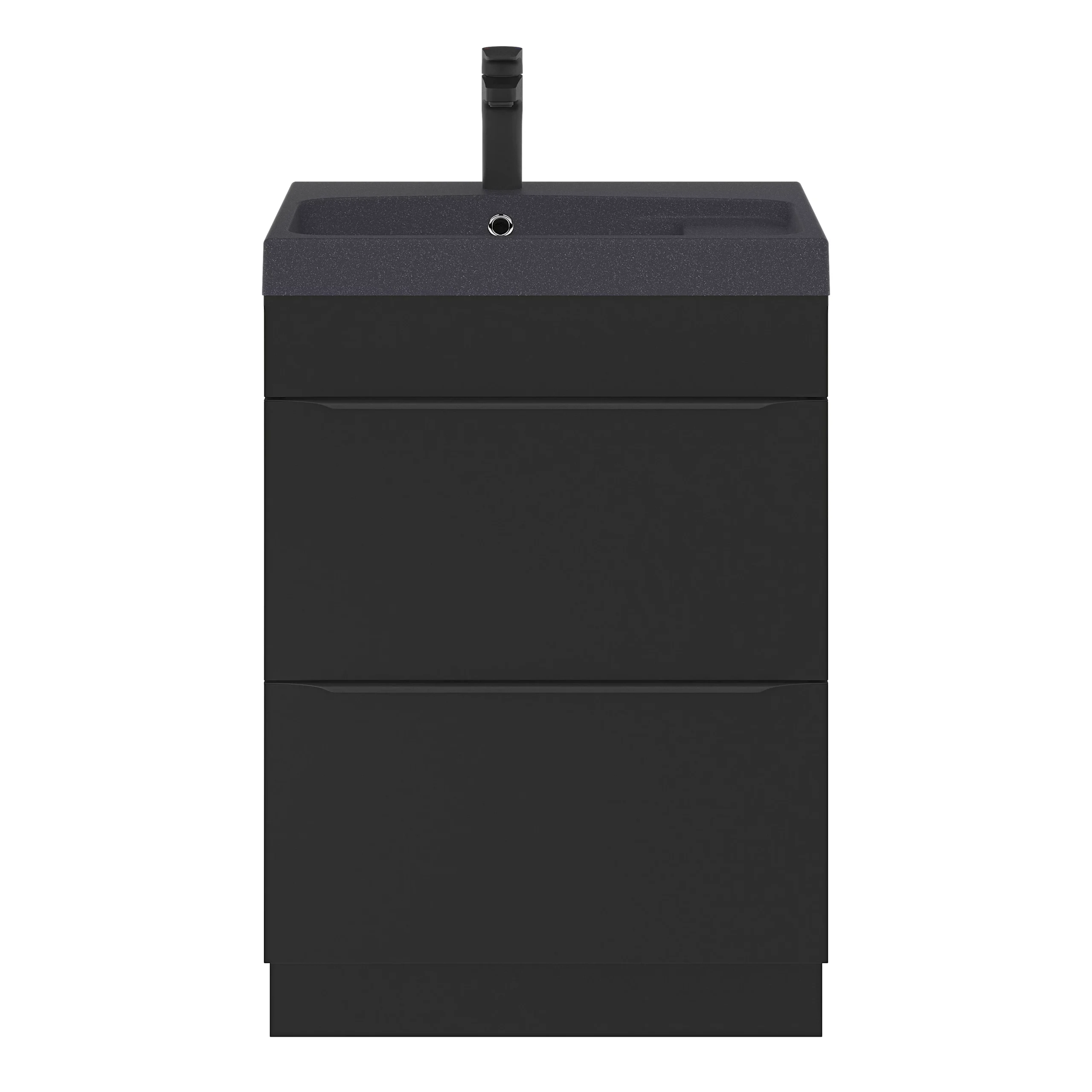 GoodHome Mila Black Rectangular Counter-mounted Vanity Basin (W)60.4cm - Image 16