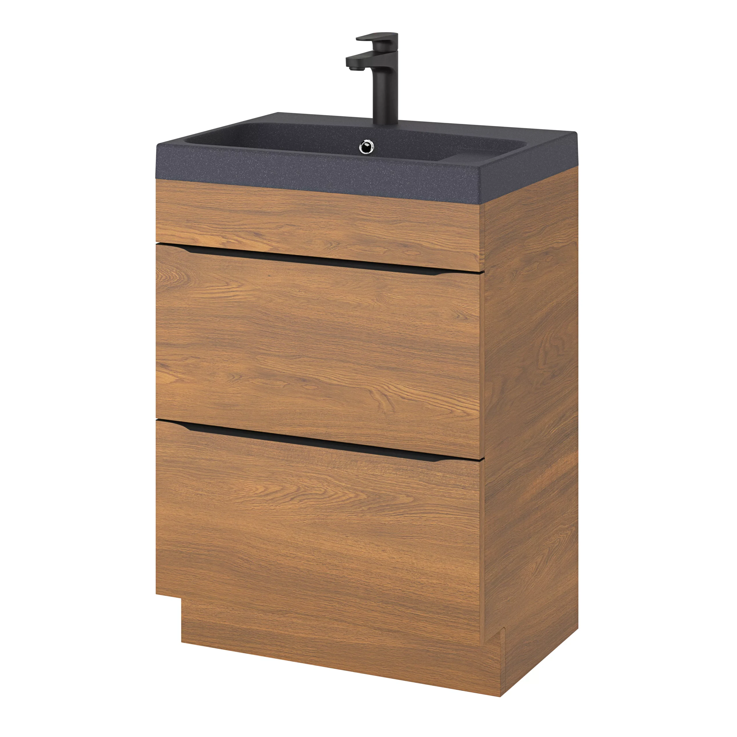 GoodHome Mila Black Rectangular Counter-mounted Vanity Basin (W)60.4cm - Image 11