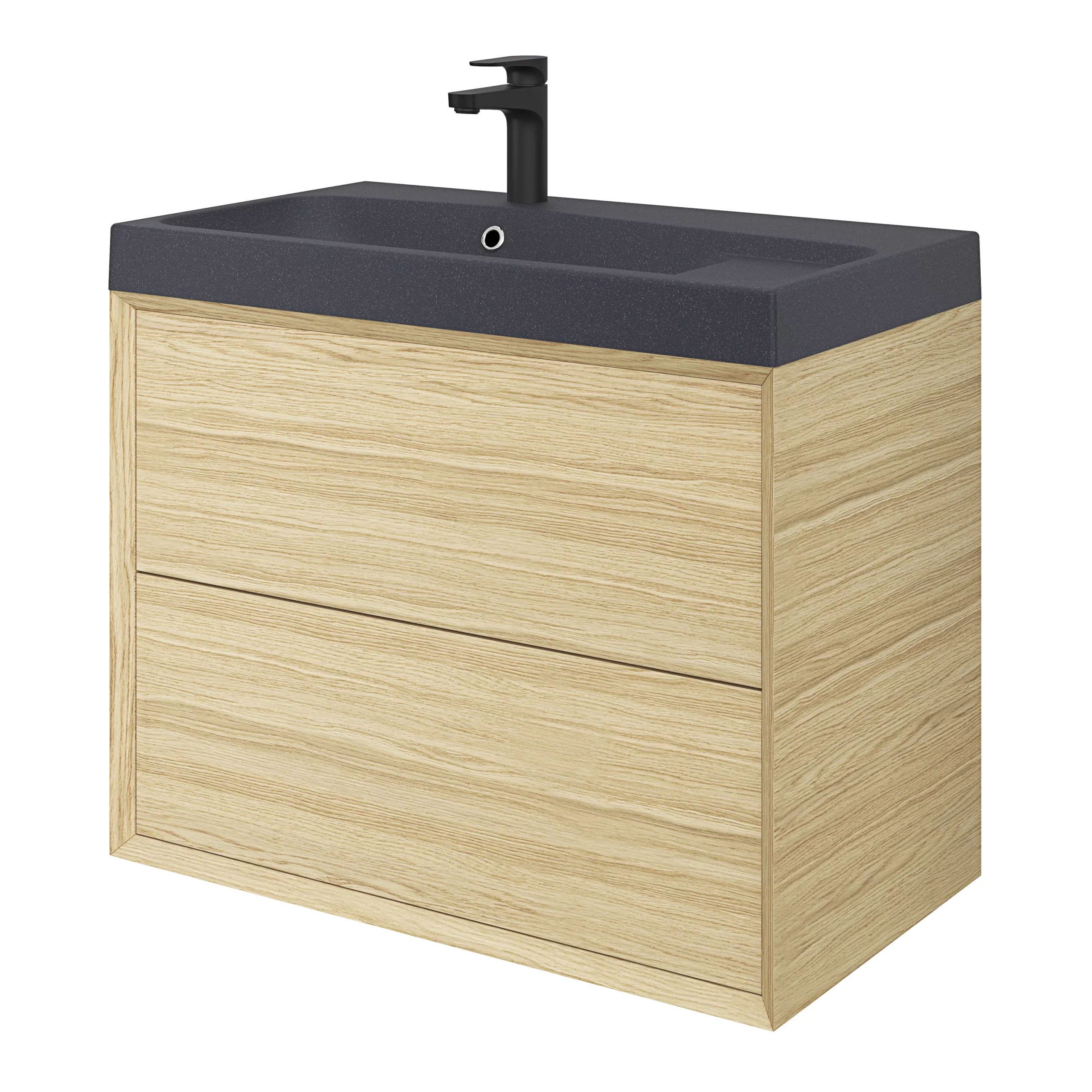 GoodHome Mila Black Rectangular Counter-mounted Vanity Basin (W)80.4cm - Image 4