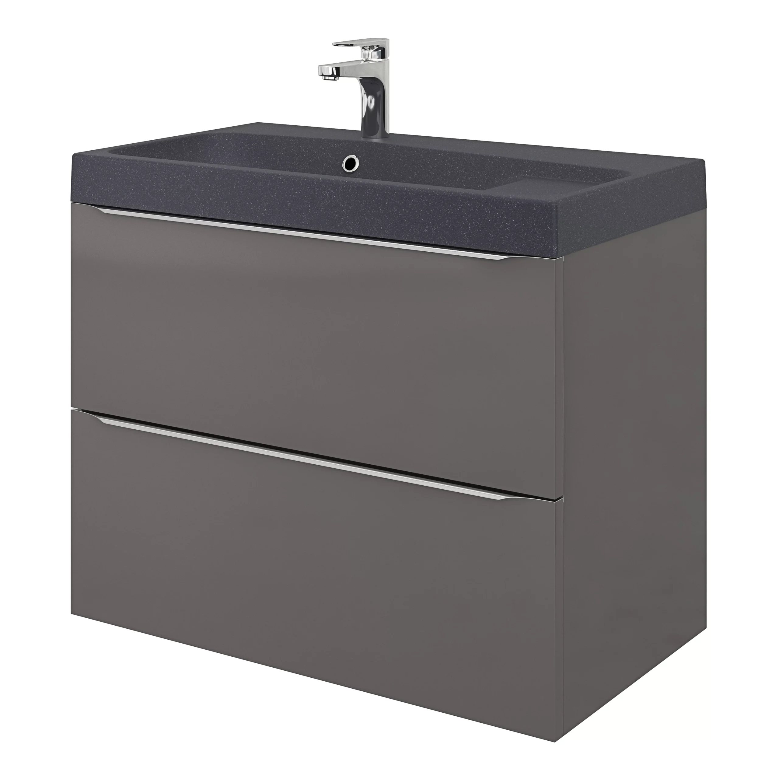 GoodHome Mila Black Rectangular Counter-mounted Vanity Basin (W)80.4cm - Image 5