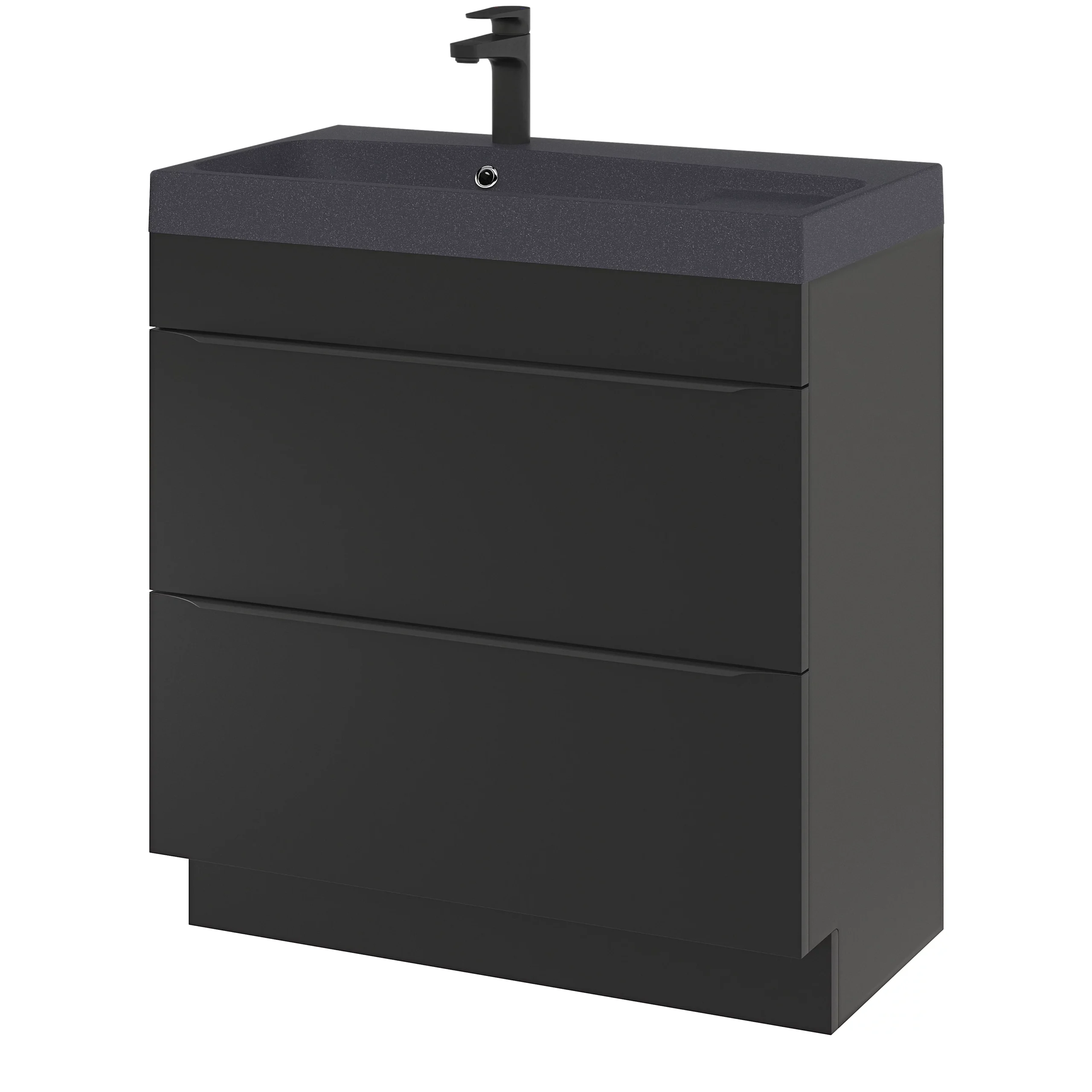 GoodHome Mila Black Rectangular Counter-mounted Vanity Basin (W)80.4cm - Image 12