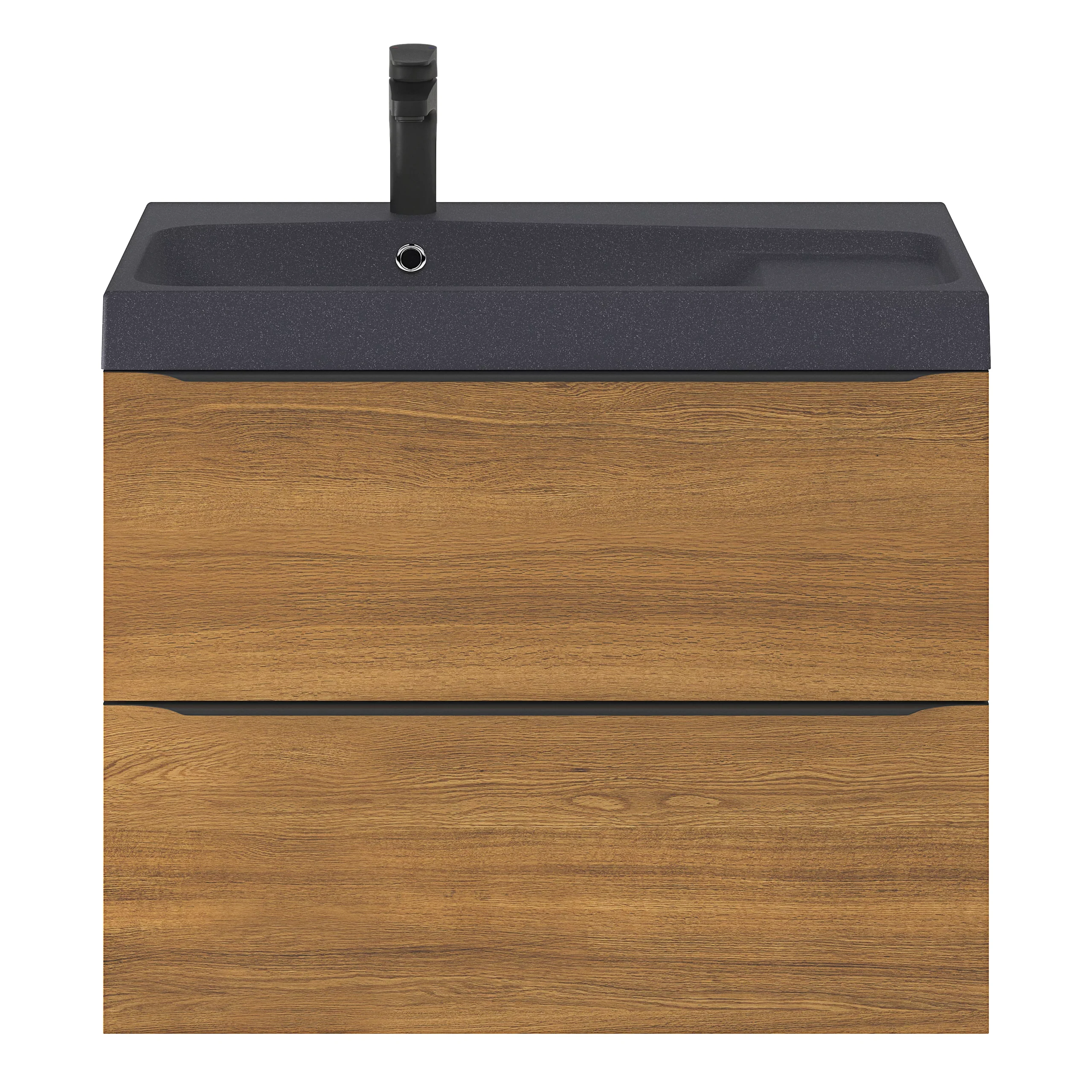 GoodHome Mila Black Rectangular Counter-mounted Vanity Basin (W)80.4cm - Image 16