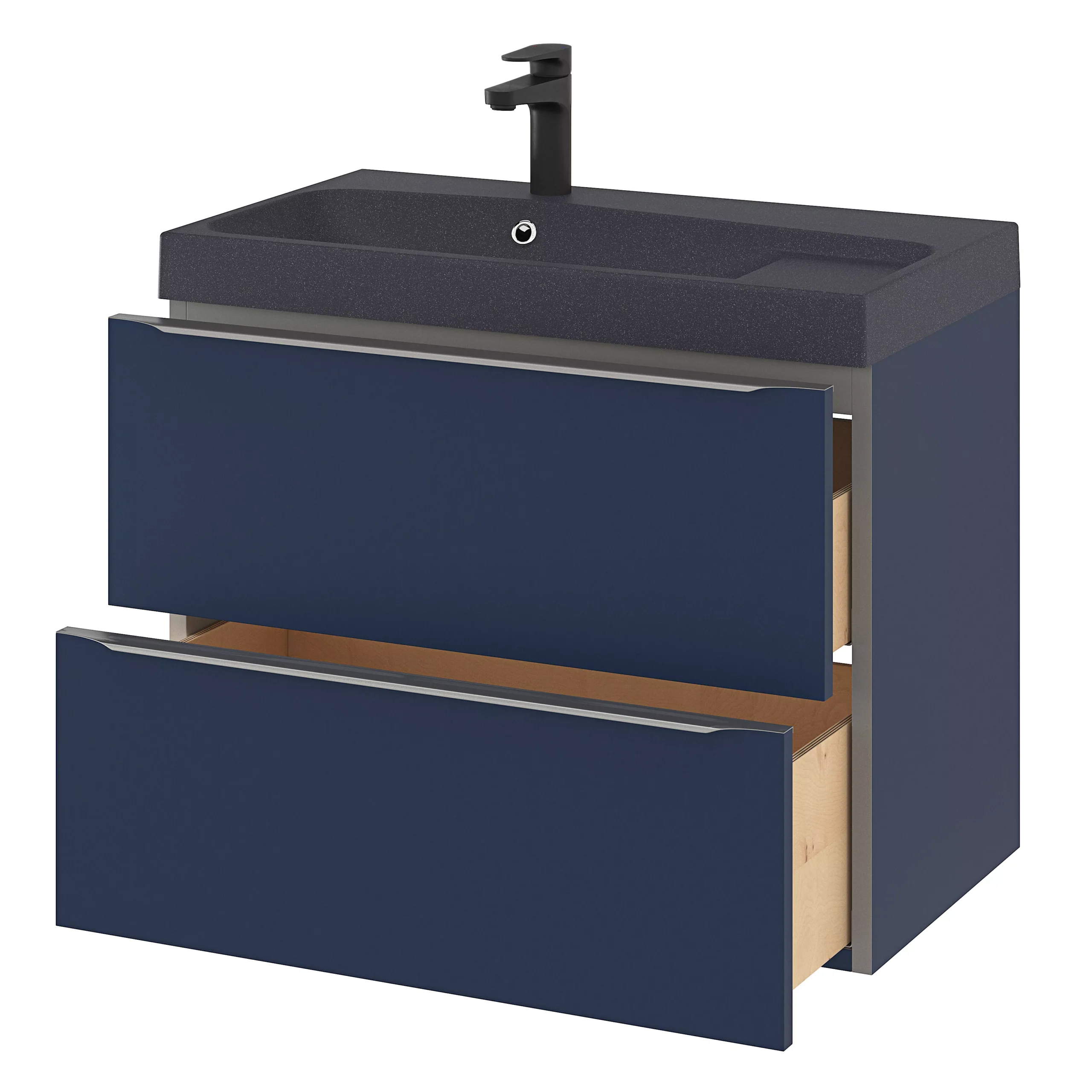 GoodHome Mila Black Rectangular Counter-mounted Vanity Basin (W)80.4cm - Image 19