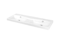 GoodHome Mila White Counter-mounted Counter Top Basin (W)120.4cm