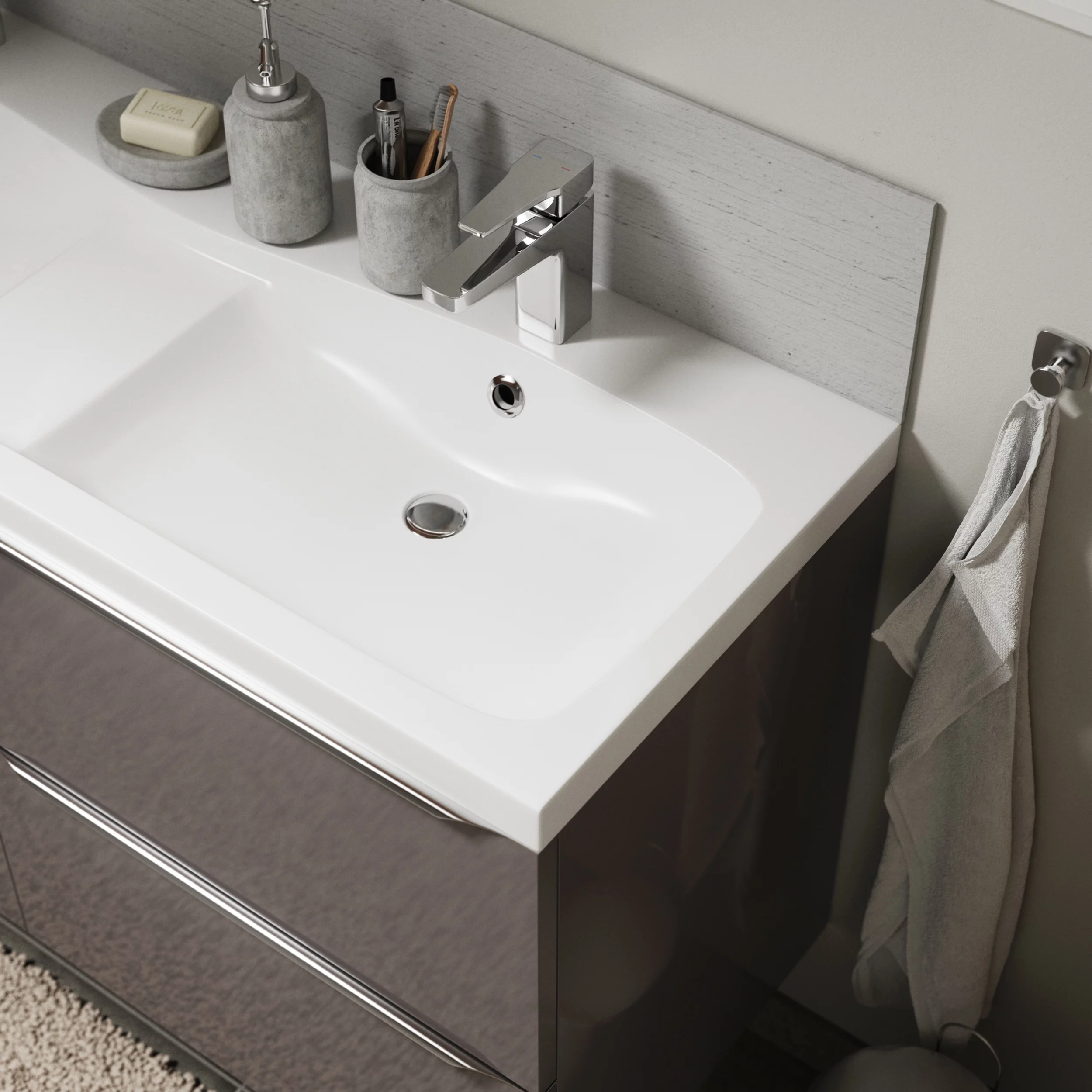 GoodHome Mila White Counter-mounted Counter Top Basin (W)120.4cm - Image 4