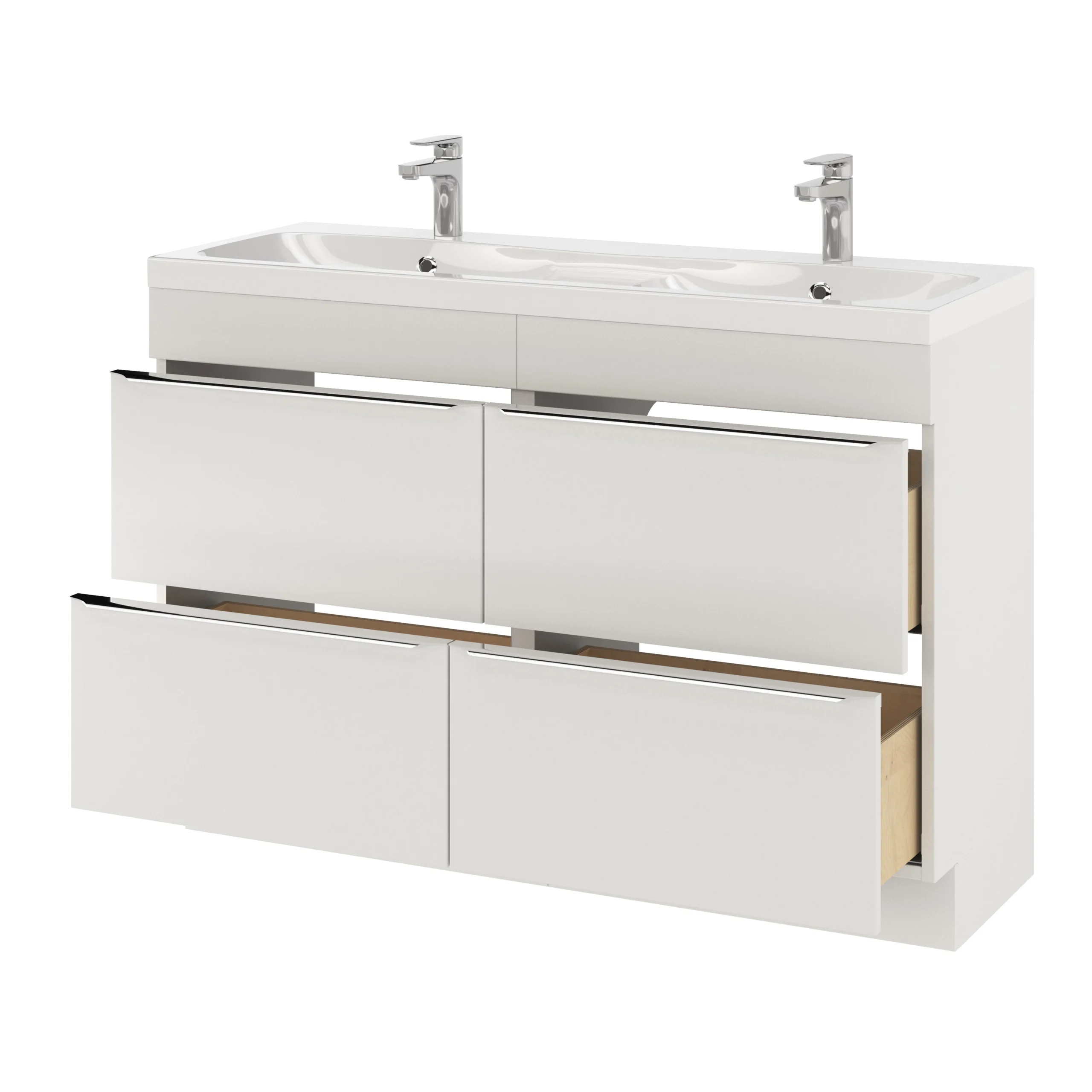 GoodHome Mila White Counter-mounted Counter Top Basin (W)120.4cm - Image 10
