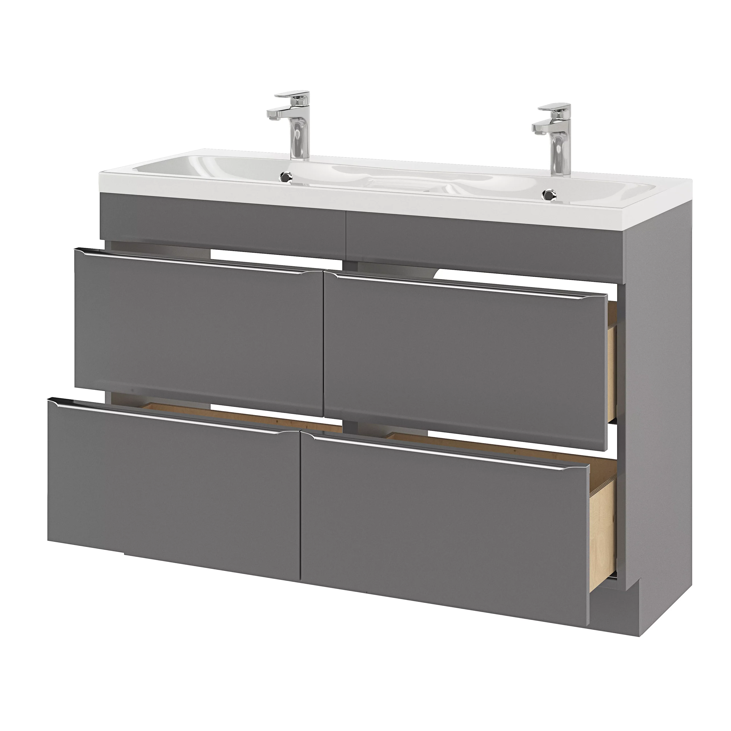 GoodHome Mila White Counter-mounted Counter Top Basin (W)120.4cm - Image 18