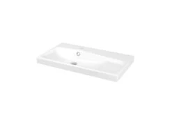 GoodHome Mila White Counter-mounted Counter Top Basin (W)80.4cm