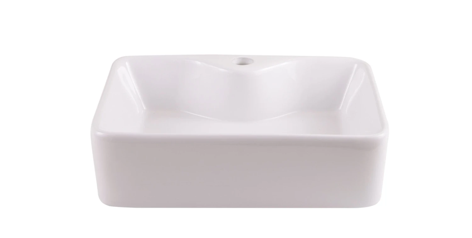 GoodHome Morfa White Rectangular Counter-mounted Counter Top Basin (W)48.5cm - Image 3