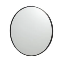 GoodHome Muhely Brushed Black Round Framed Mirror (H)60.9cm (W)60.9cm