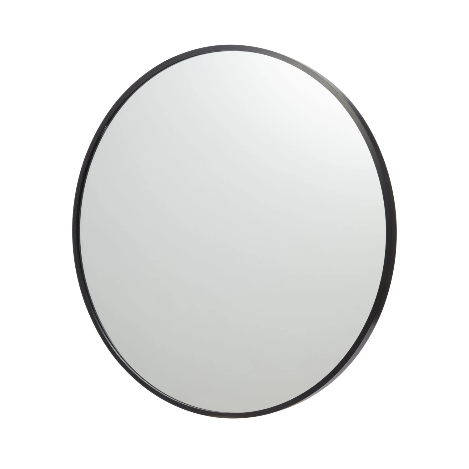 GoodHome Muhely Brushed Black Round Framed Mirror (H)60.9cm (W)60.9cm