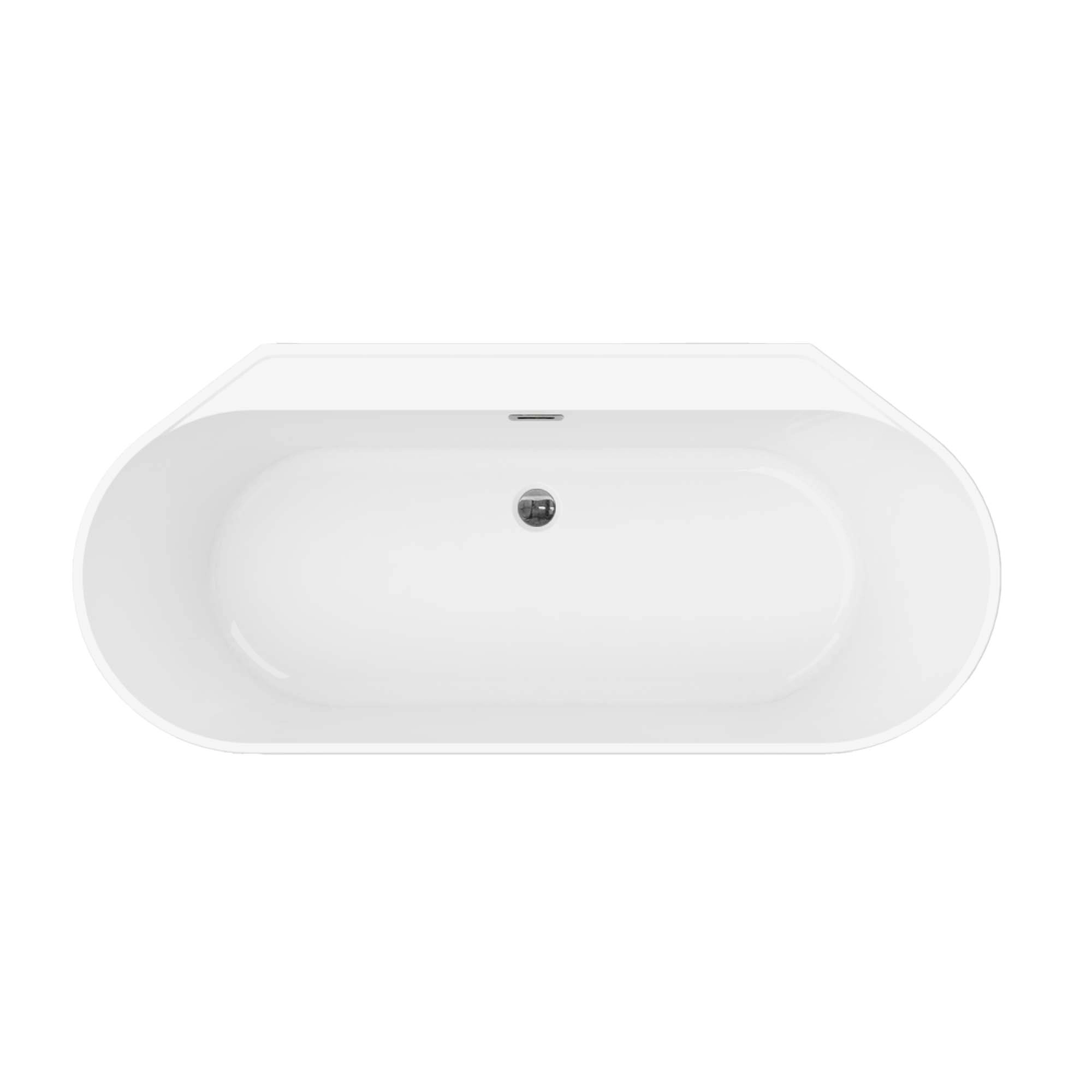 GoodHome Nakina Fibreglass-reinforced Acrylic D-shaped White Double Ended 0 Tap Hole Bath (L)1700mm (W)750mm - Image 2