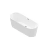 GoodHome Nakina Fibreglass-reinforced Acrylic Left Or Right-handed D-shaped White Double Ended 0 Tap Hole Bath (L)1600mm (W)750mm