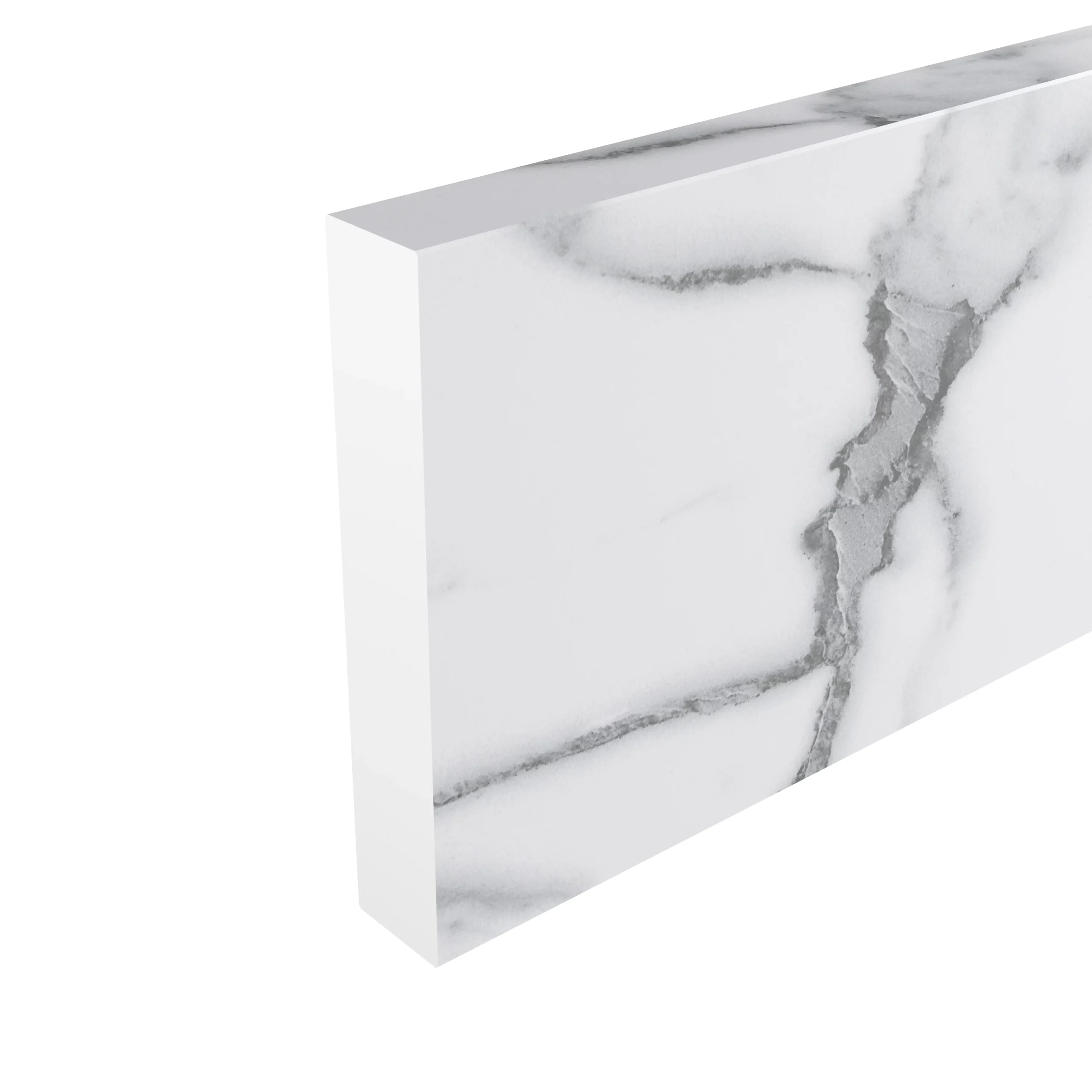 GoodHome Nepeta White Marble Effect Paper & Resin Upstand (L)3000mm