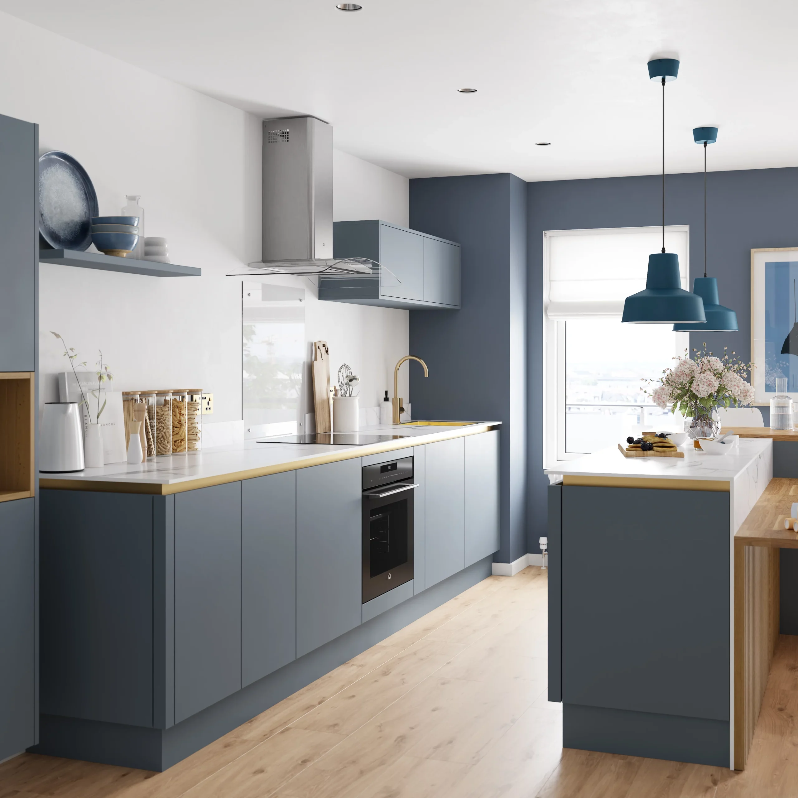 GoodHome Nepeta White Marble Effect Paper & Resin Upstand (L)3000mm - Image 4