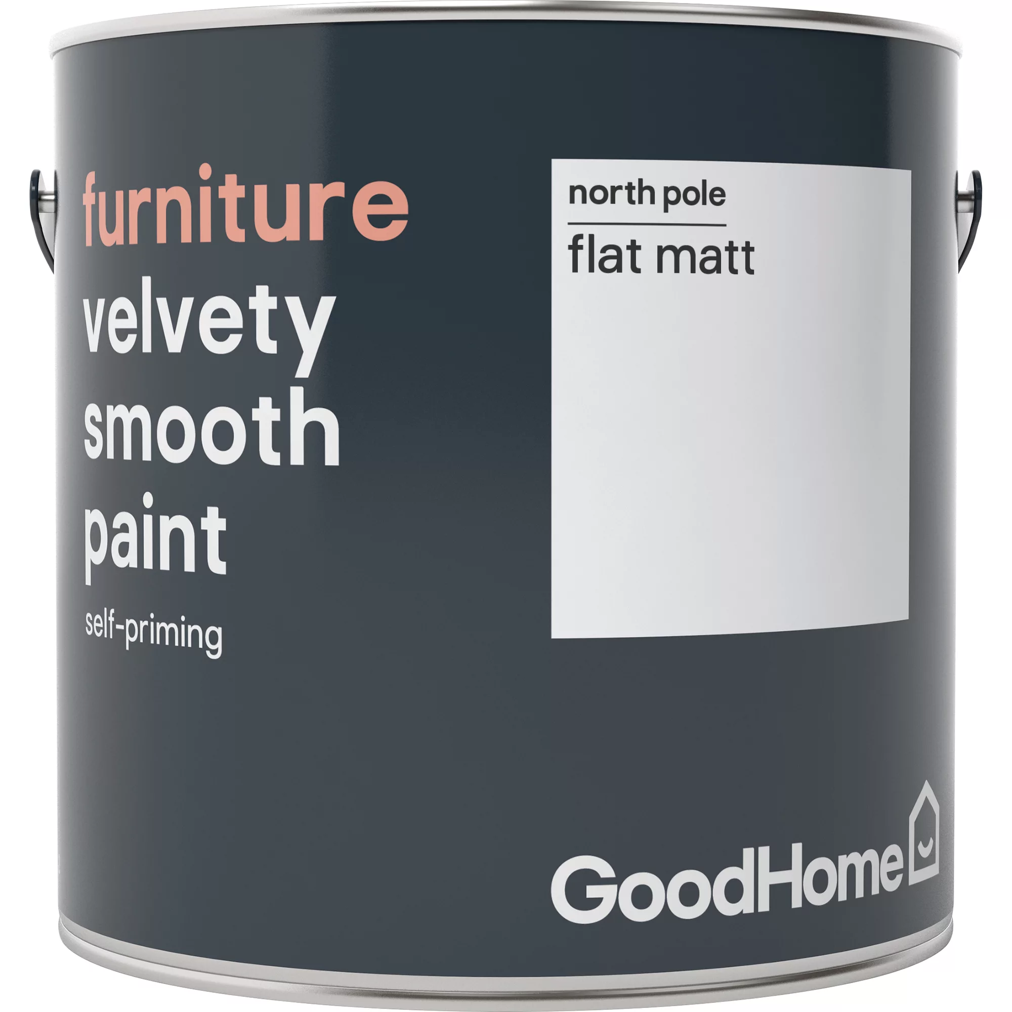 GoodHome North Pole (Brilliant White) Flat Matt Furniture Paint, 2L - Image 2