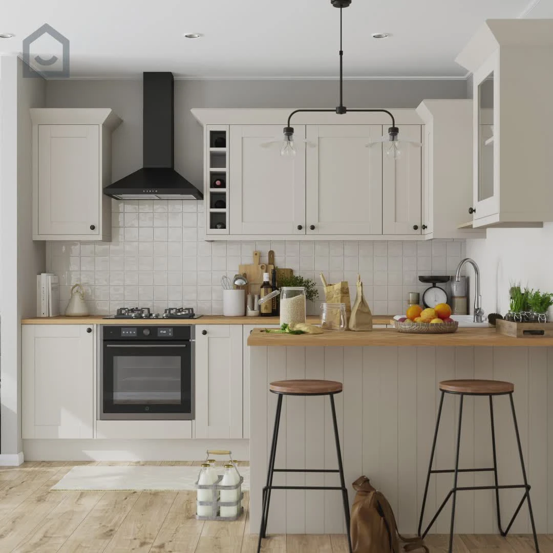 GoodHome Orin Chevron Solid Oak Upstand (L)3000mm - Image 2