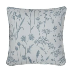 GoodHome Otema Light Blue Floral Indoor Cushion (L)50cm X (W)43cm