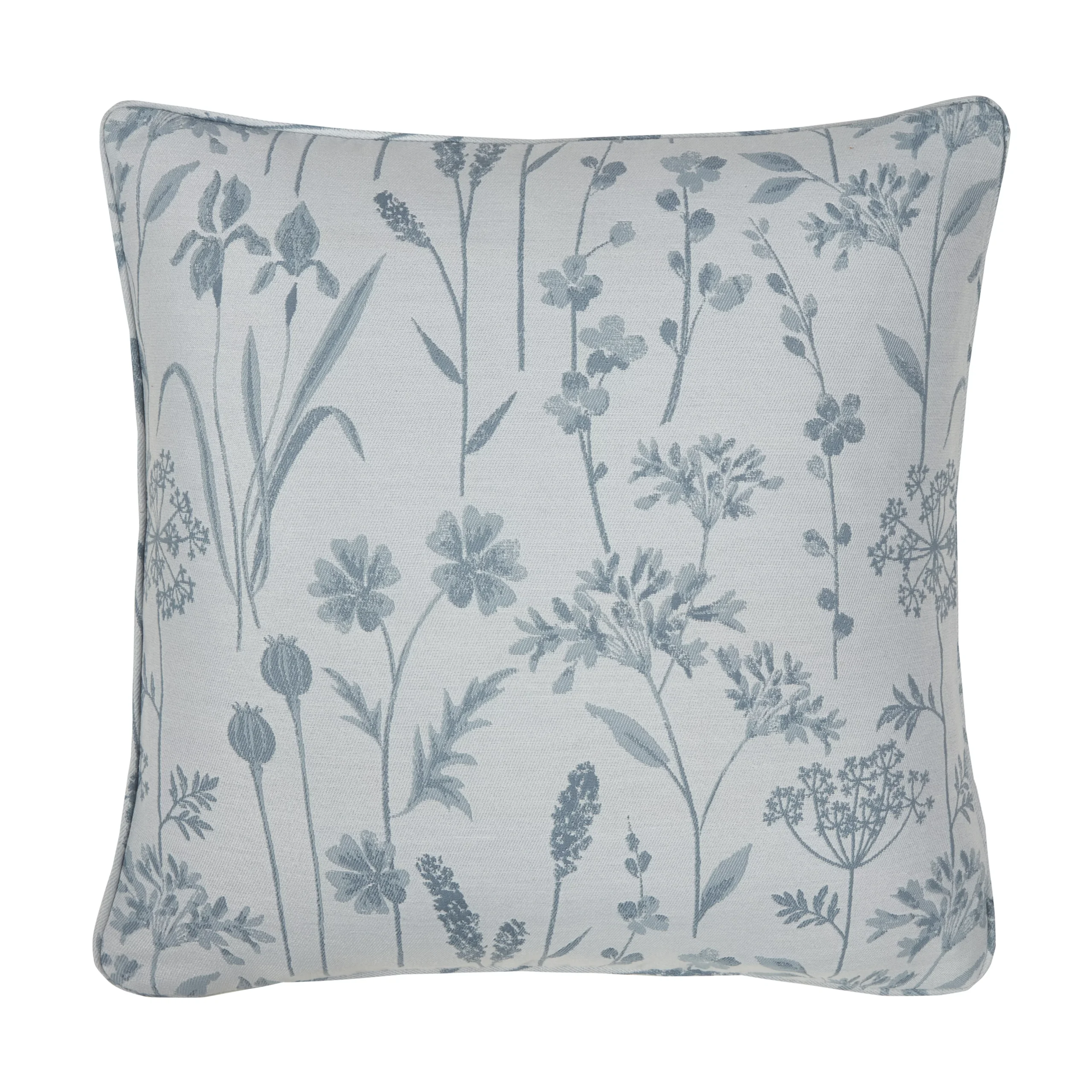 GoodHome Otema Light Blue Floral Indoor Cushion (L)50cm X (W)43cm
