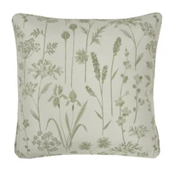 GoodHome Otema Light Green Floral Indoor Cushion (L)50cm X (W)43cm
