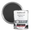 GoodHome Outdoor Black Gloss Exterior Metal Paint, 750ml Tin
