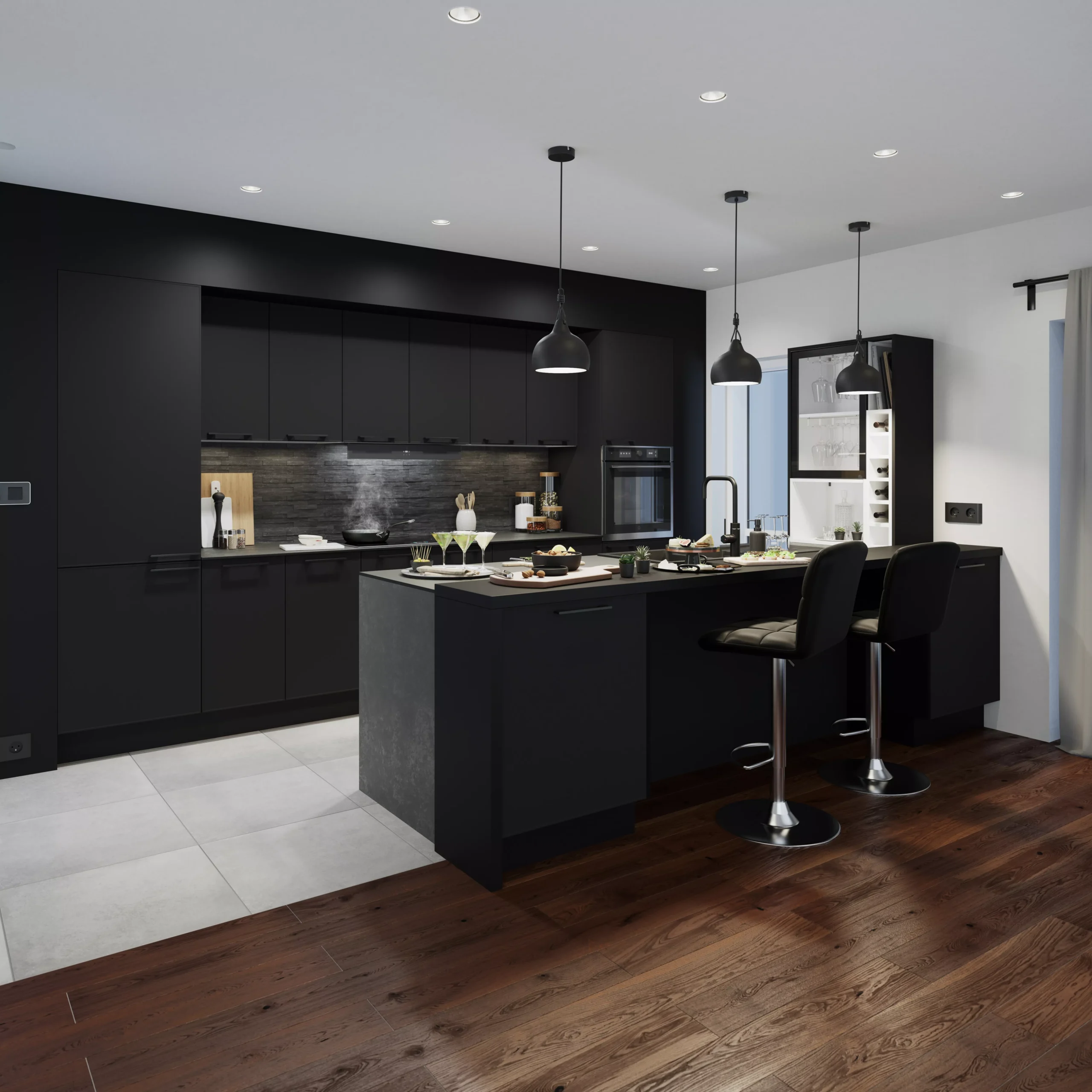 GoodHome Pasilla Matt Carbon Thin Frame Slab 70:30 Larder/Fridge Cabinet Door (W)600mm (H)1287mm (T)20mm - Image 10