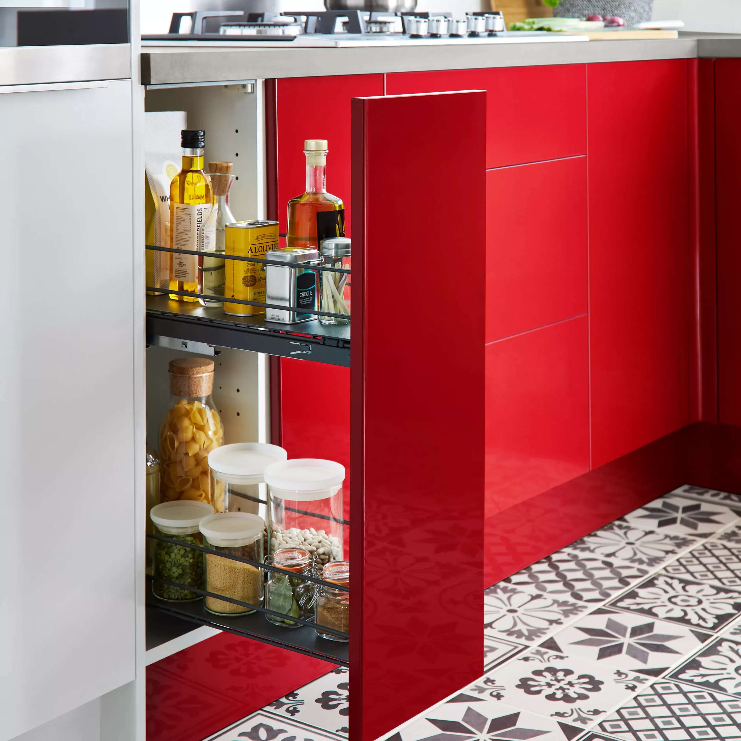 GoodHome Pebre Anthracite Soft Close Runners Pull Out Storage, (H)484mm (W)264mm - Image 7