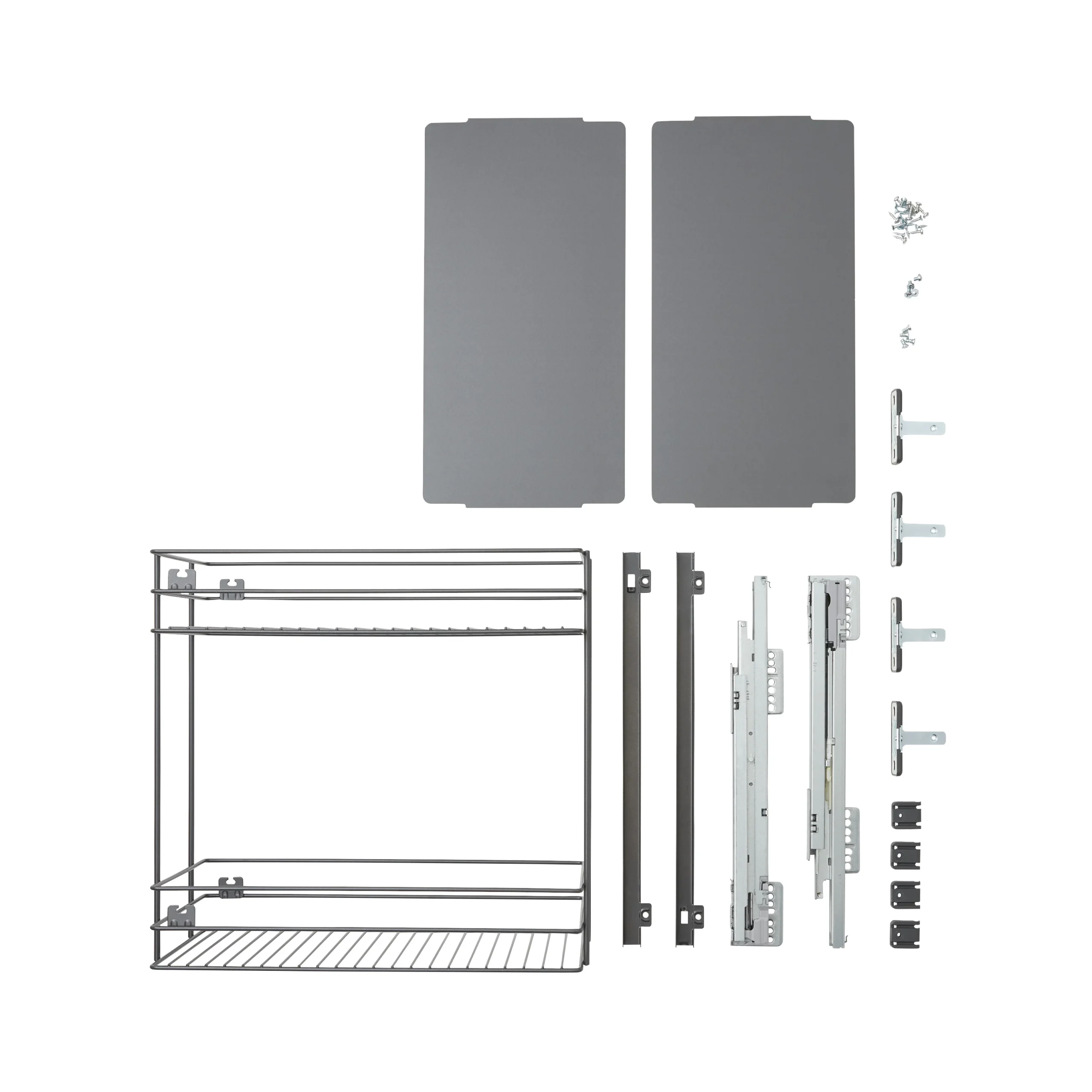 GoodHome Pebre Anthracite Soft Close Runners Pull Out Storage, (H)484mm (W)264mm - Image 4