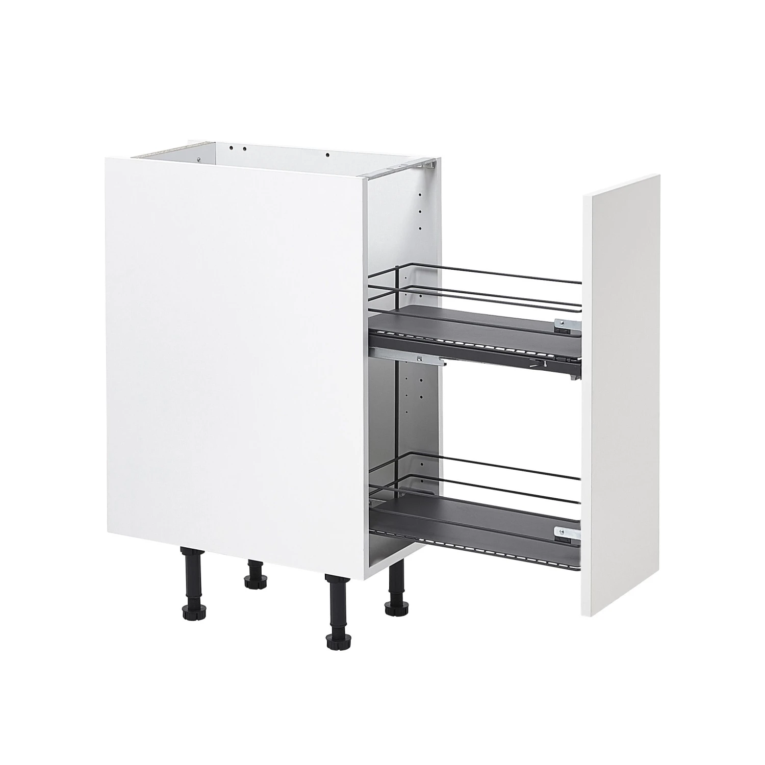 GoodHome Pebre Anthracite Soft Close Runners Pull Out Storage, (H)484mm (W)264mm - Image 6