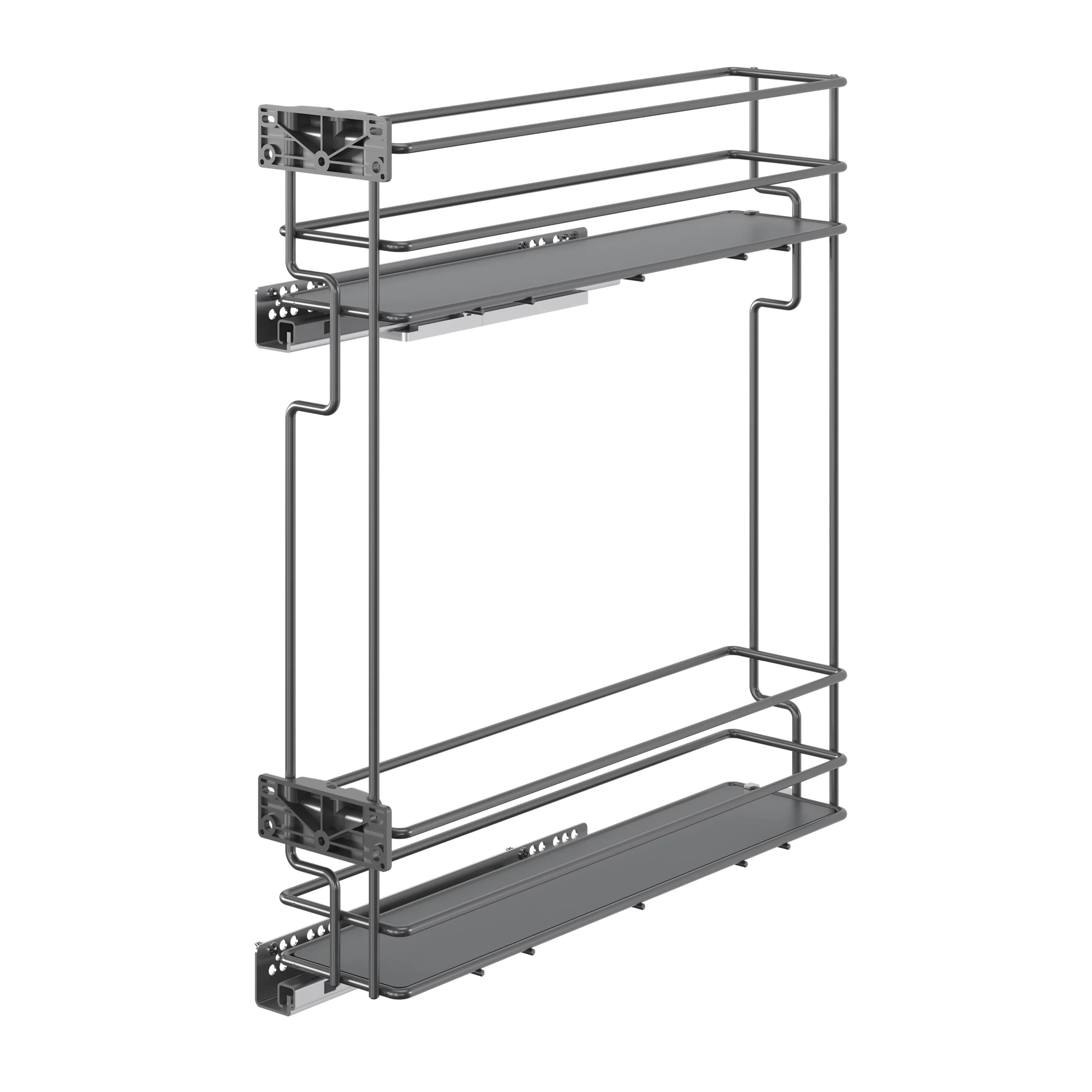 GoodHome Pebre Anthracite Soft Close Runners Pull Out Storage, (H)530mm (W)107mm