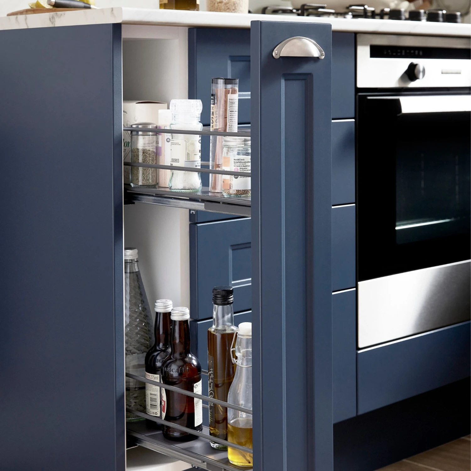 GoodHome Pebre Anthracite Soft Close Runners Pull Out Storage, (H)530mm (W)107mm - Image 8