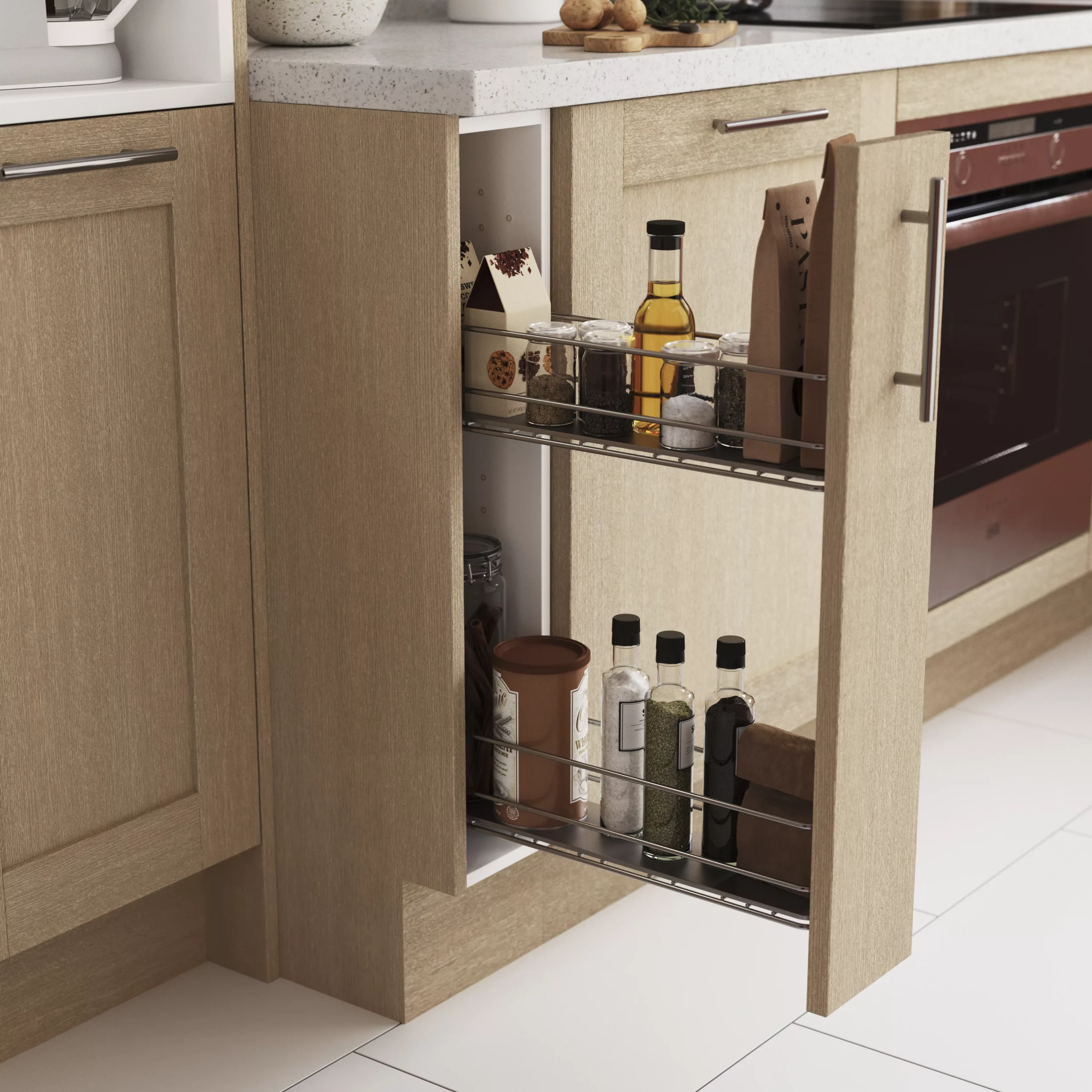 GoodHome Pebre Anthracite Soft Close Runners Pull Out Storage, (H)530mm (W)107mm - Image 12