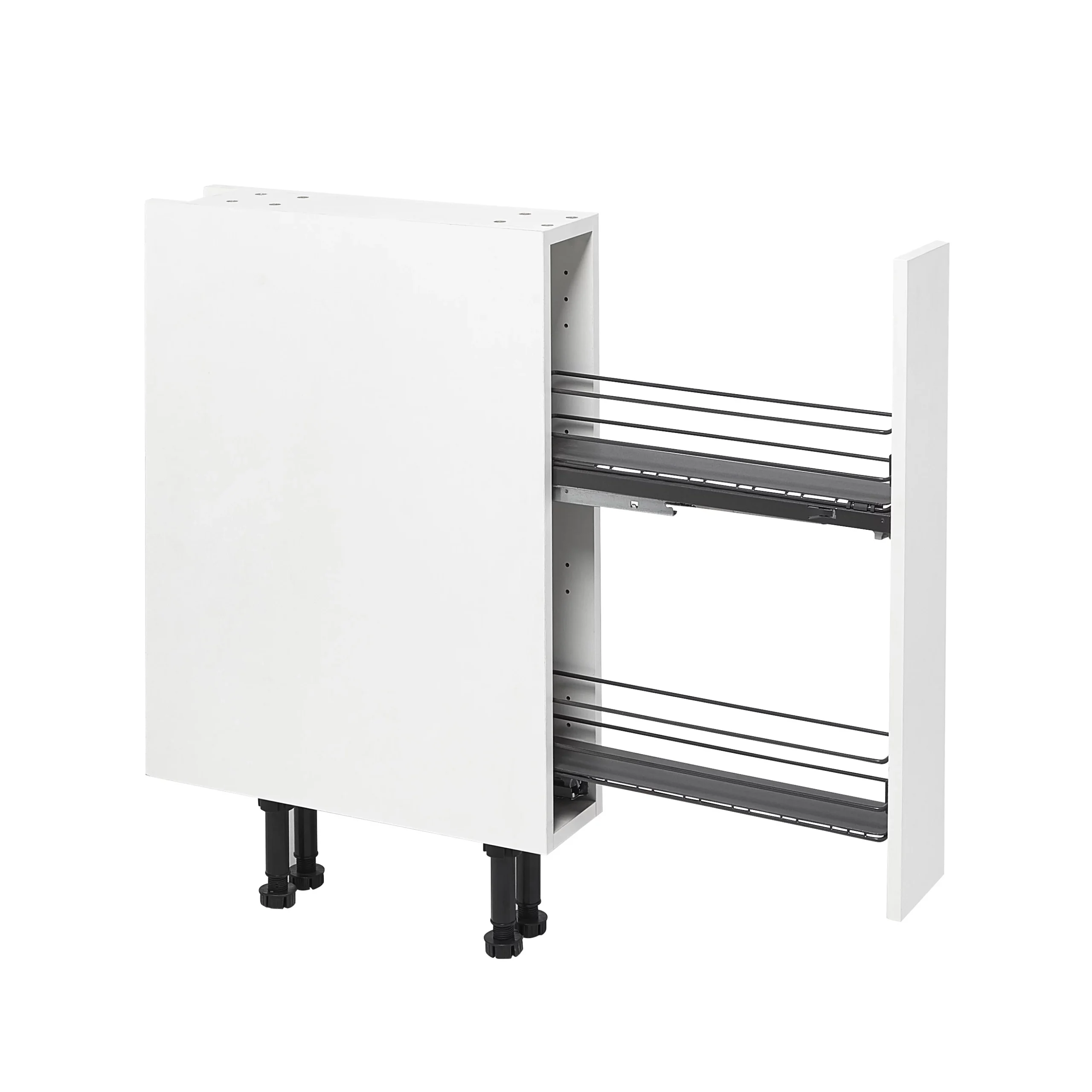 GoodHome Pebre Anthracite Soft Close Runners Pull Out Storage, (H)530mm (W)107mm - Image 3