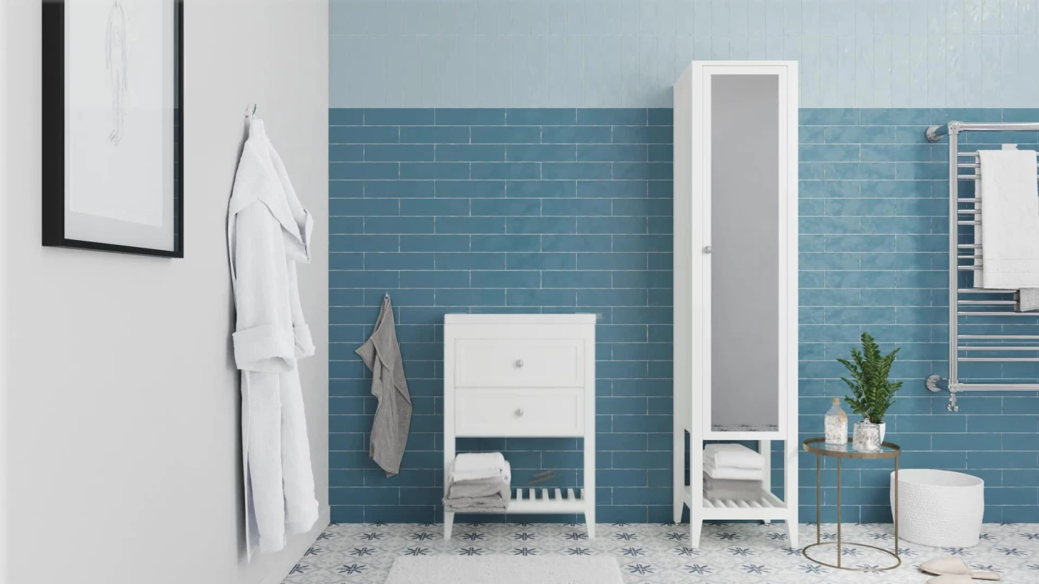 GoodHome Perma Satin White Square Edge MDF Bathroom Worktop 2.8cm X 60.5cm - Image 2