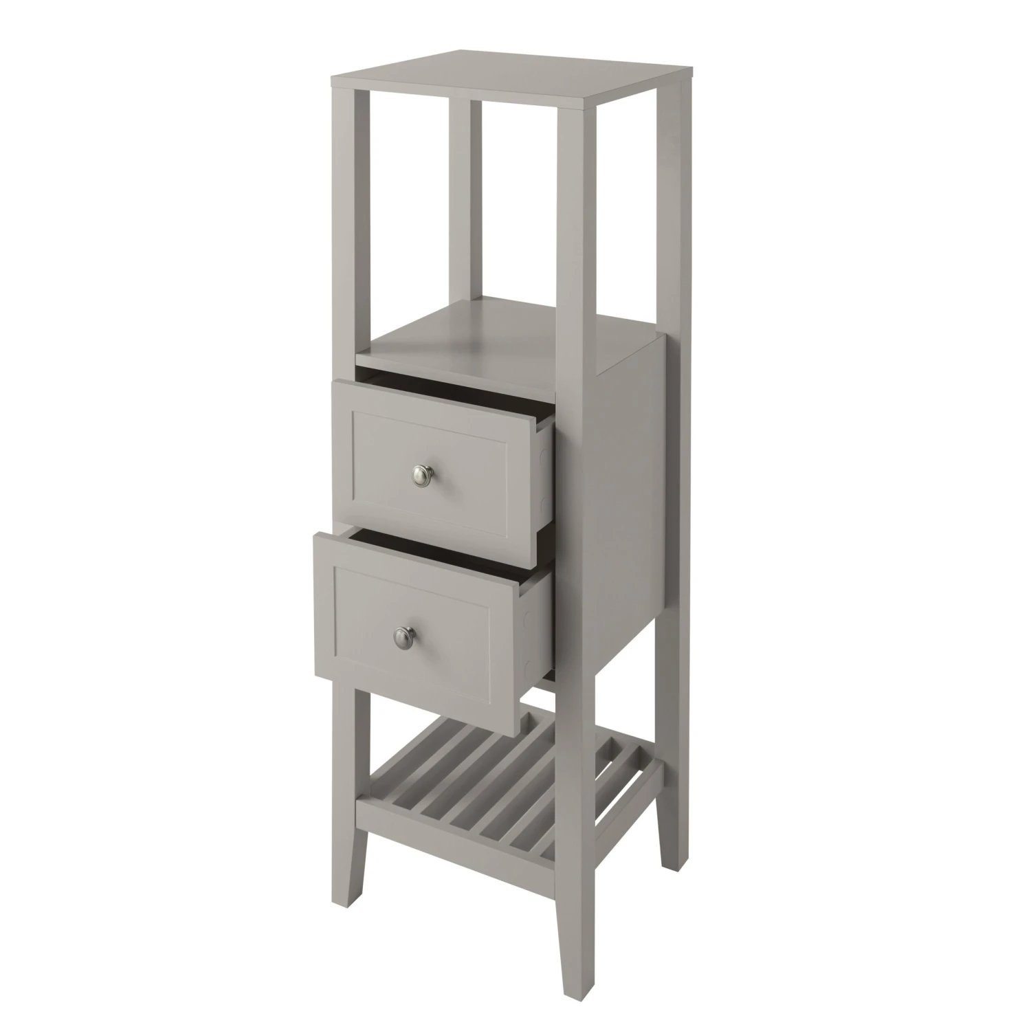GoodHome Perma Tall Satin Grey Bathroom Cabinet (H)120cm (W)40cm - Image 3