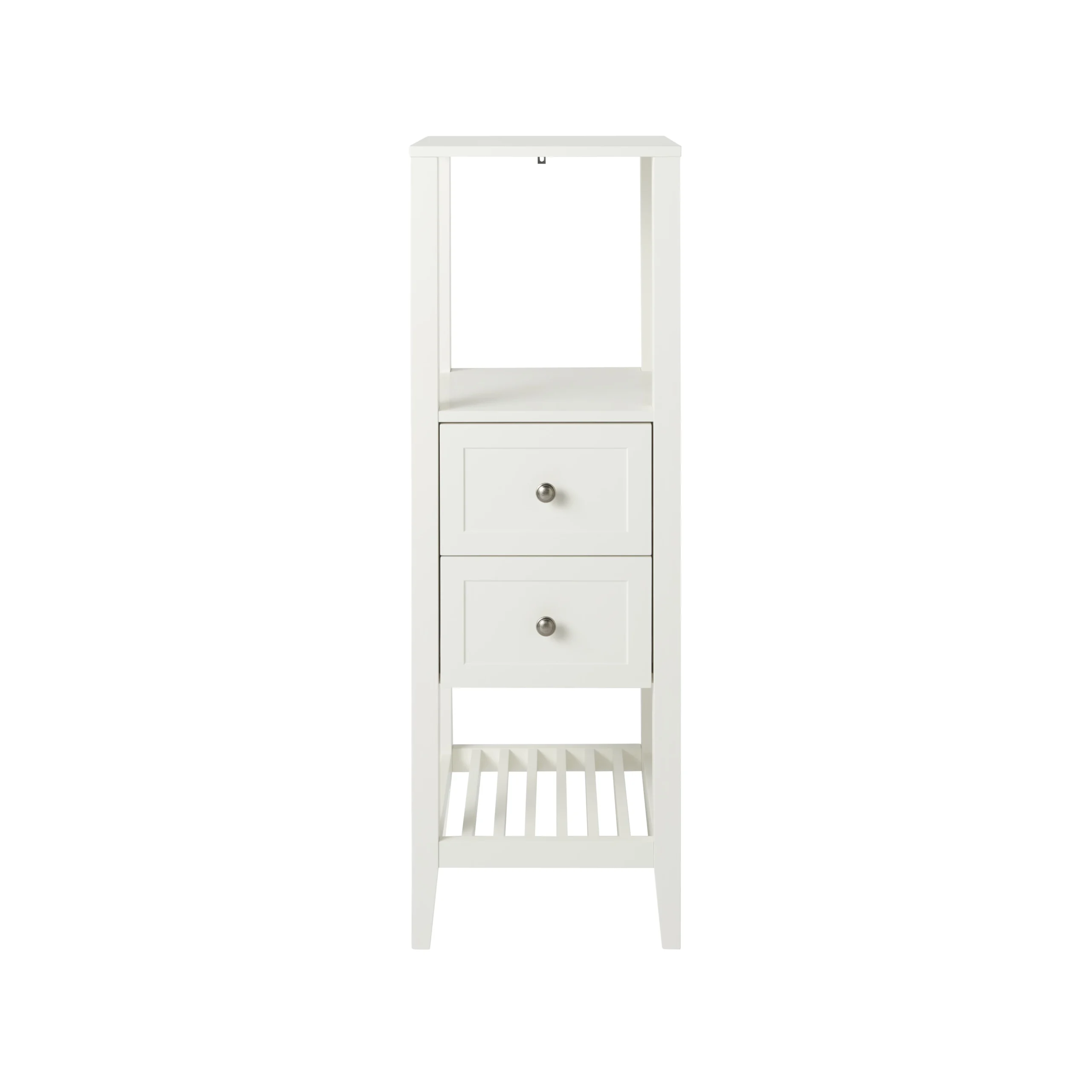 GoodHome Perma Tall Satin White Bathroom Cabinet (H)120cm (W)40.2cm - Image 3