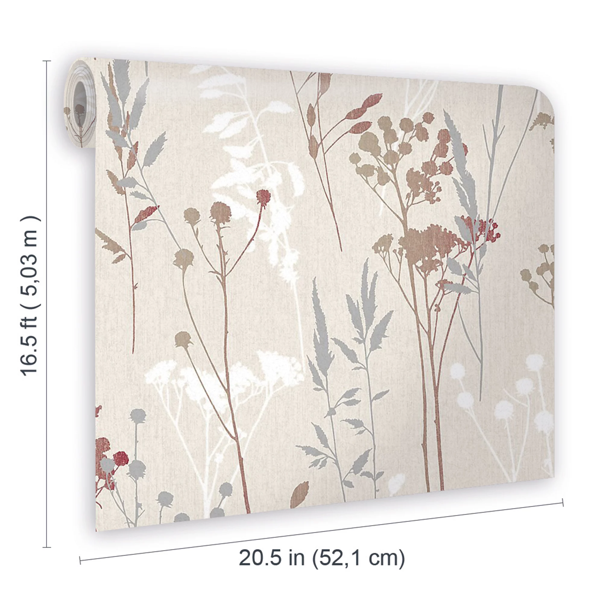 GoodHome Pio Cream & Red Floral Textured Wallpaper - Image 5