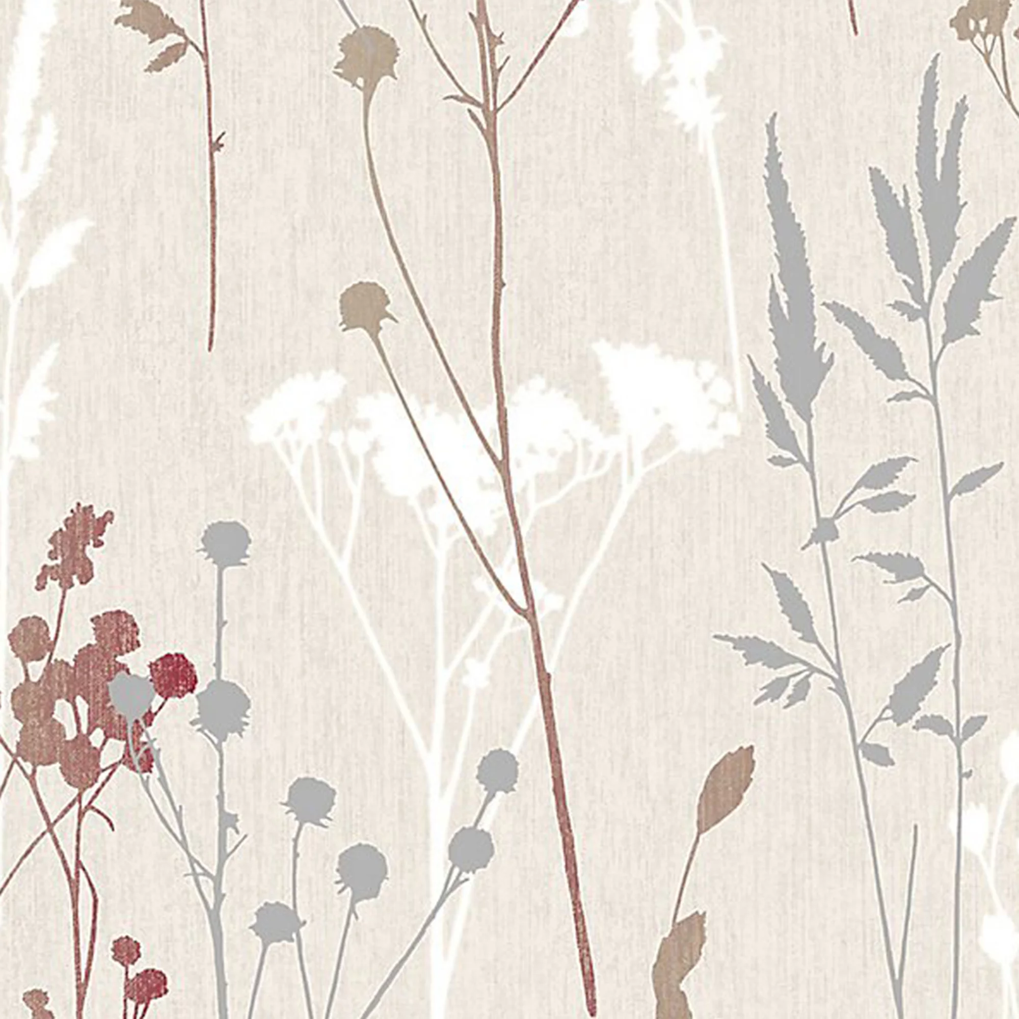 GoodHome Pio Cream & Red Floral Textured Wallpaper - Image 3