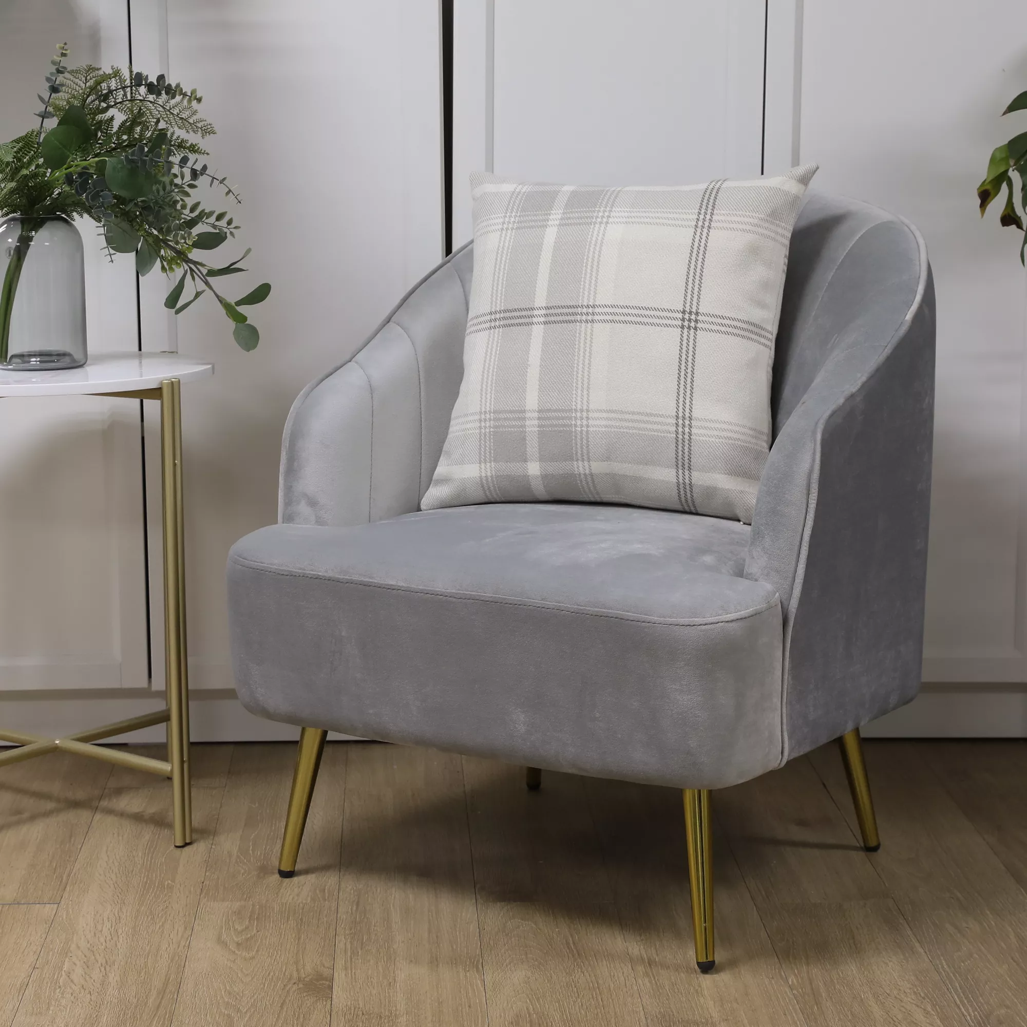 GoodHome Podor Beige Check Indoor Cushion (L)45cm X (W)45cm - Image 4