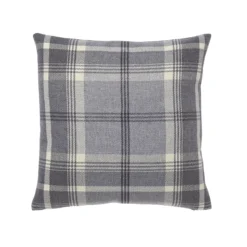 GoodHome Podor Grey Check Indoor Cushion (L)45cm X (W)45cm