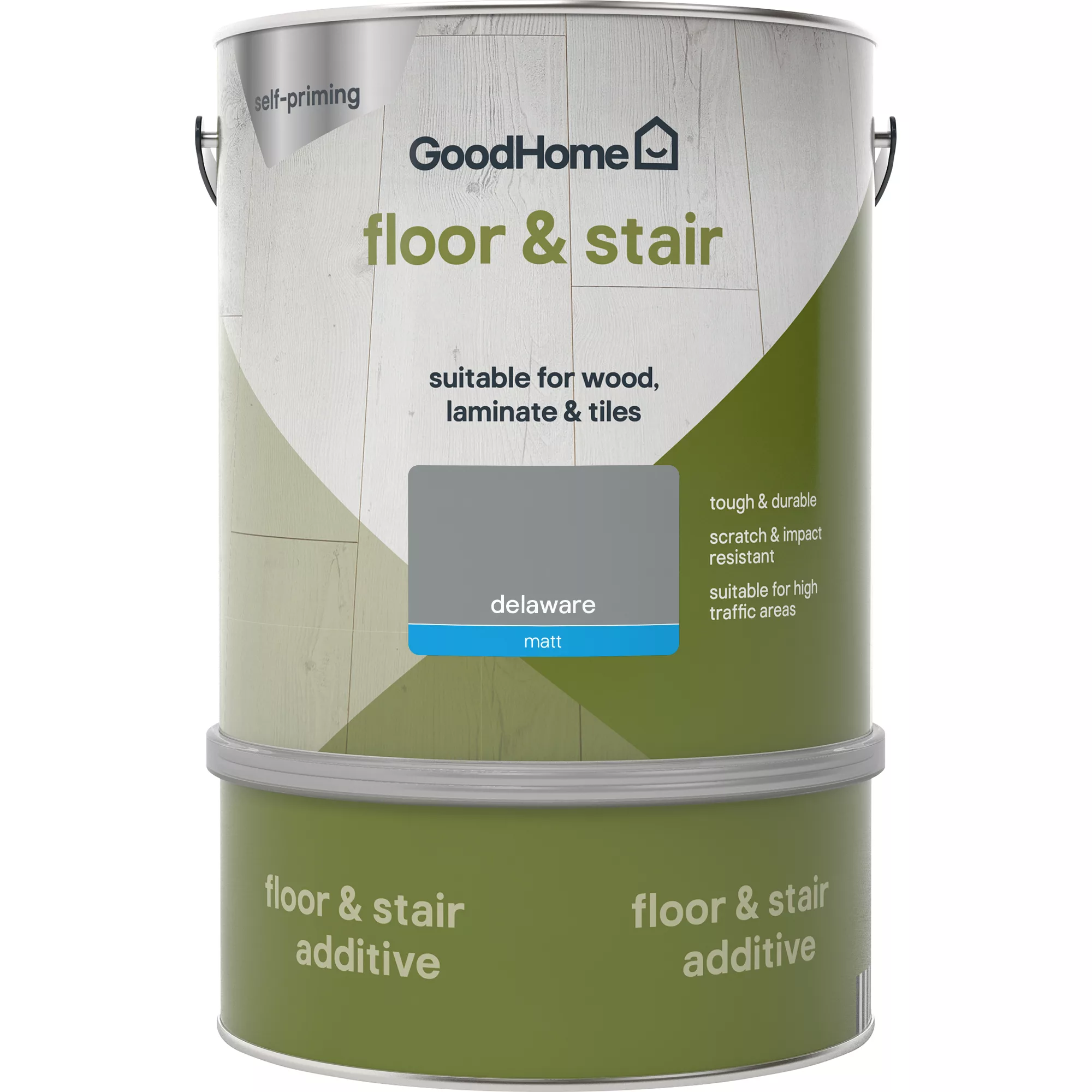 GoodHome Renovation Delaware Matt Floor & Stair Paint, 2L - Image 2
